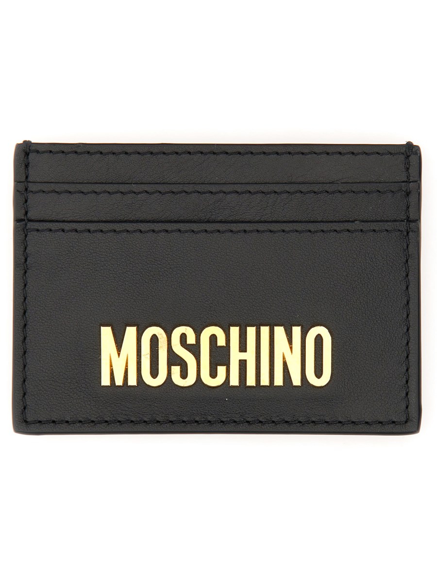 MOSCHINO - LEATHER CARD HOLDER WITH LOGO - Eleonora Bonucci