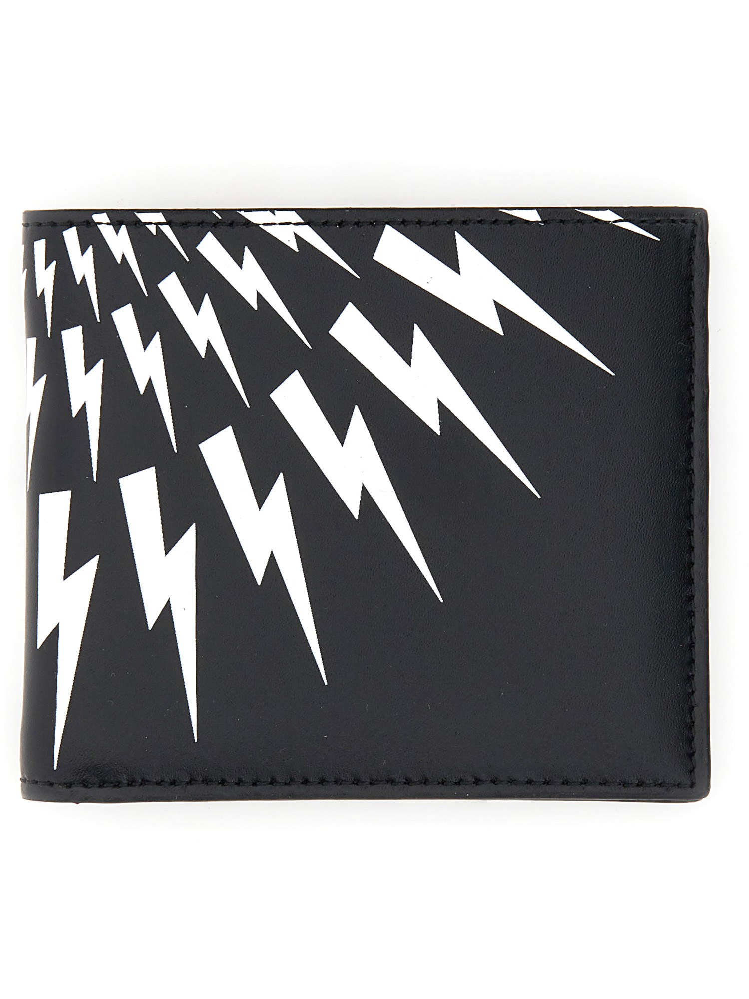 Shop Neil Barrett Wallet With Logo In Black