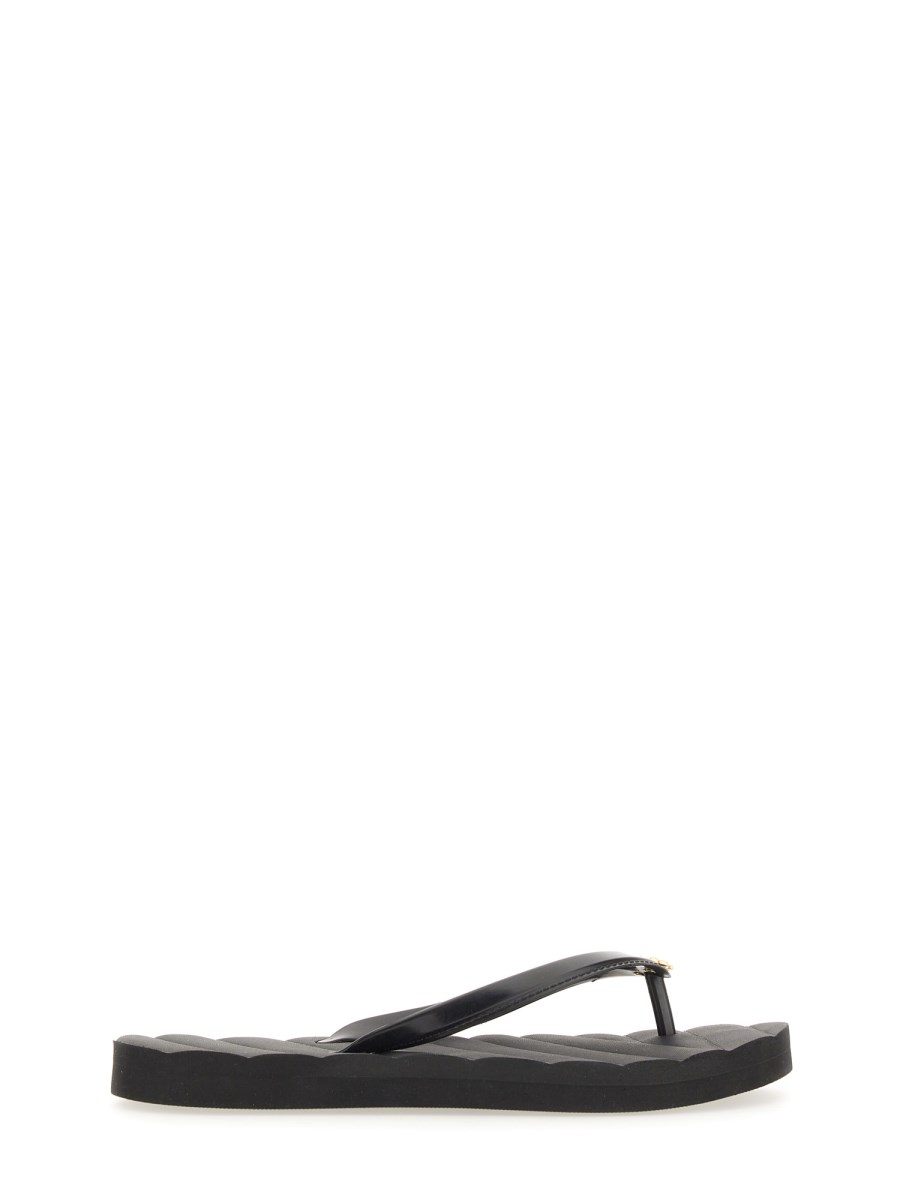 Tory burch black on sale flip flops