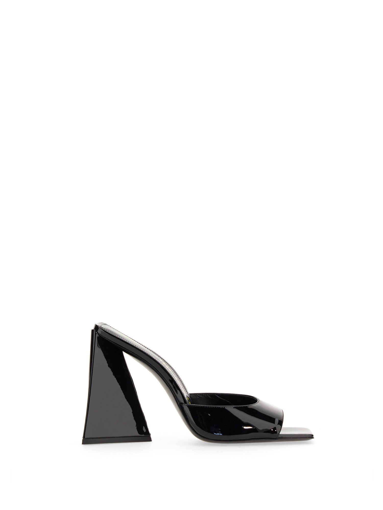 Attico Mini Devon 85 Patent Leather Sandals In Black