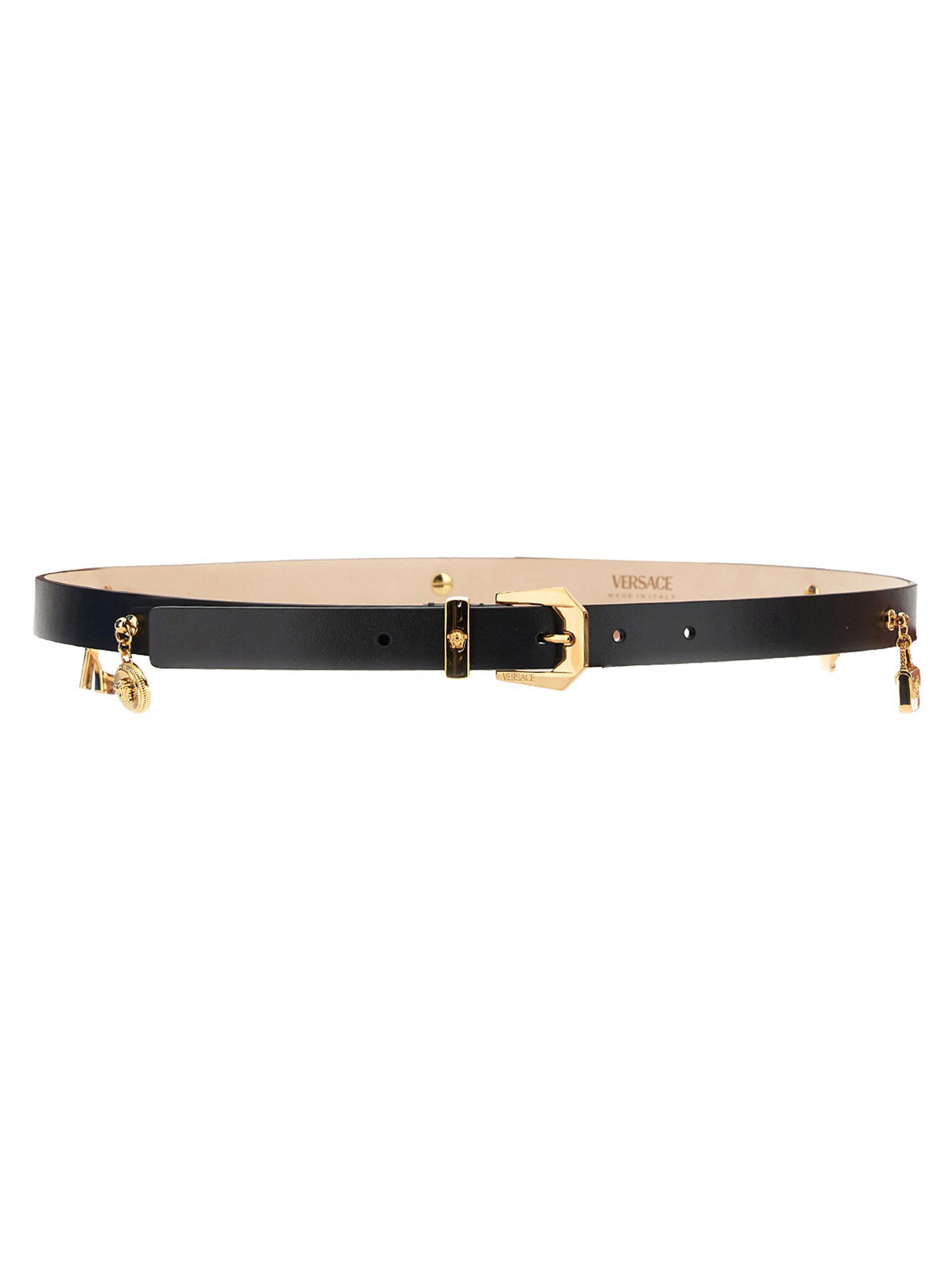 Versace Jellyfish Heritage Charmed Belt In Black
