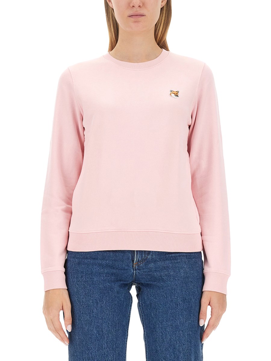 MAISON KITSUNE COTTON SWEATSHIRT WITH FOX PATCH Eleonora Bonucci