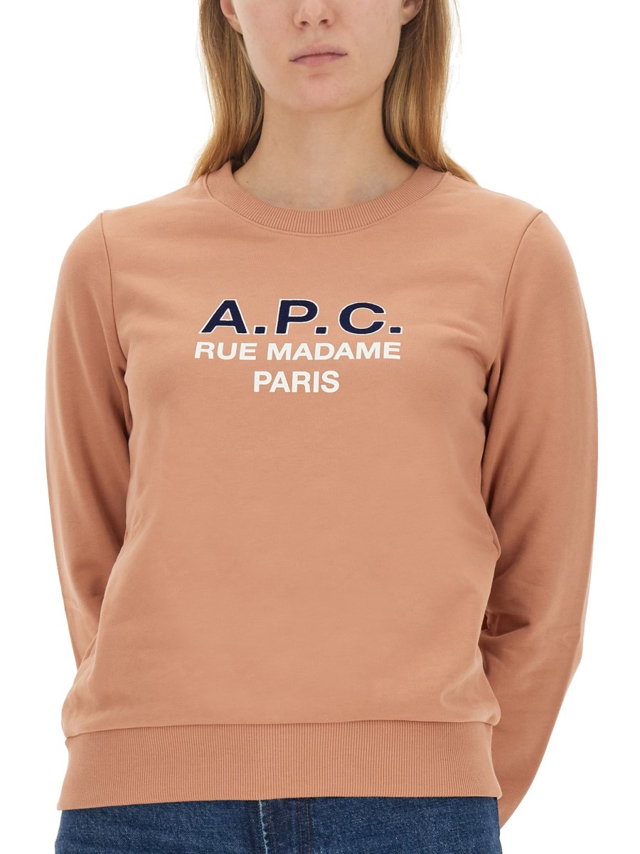 A.P.C. COTTON SWEATSHIRT WITH LOGO Eleonora Bonucci