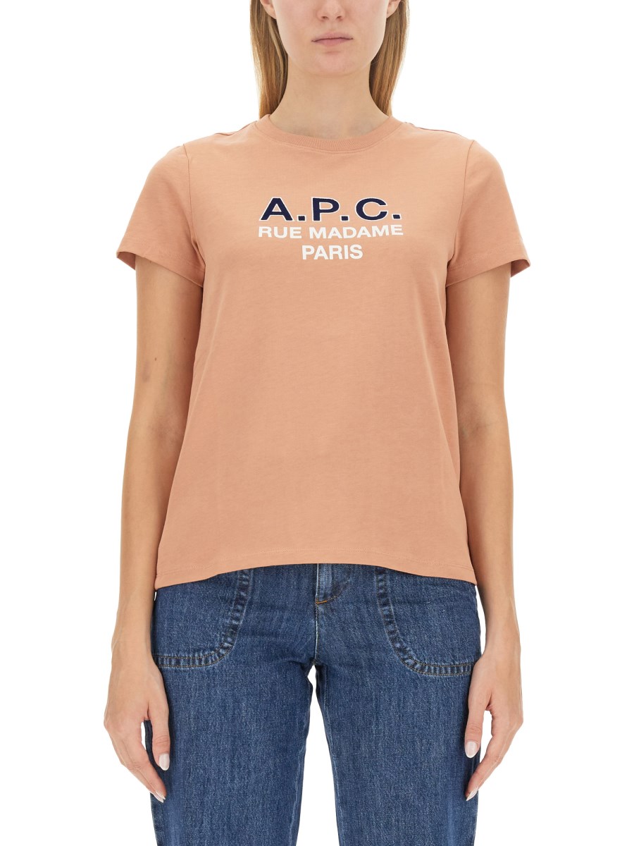 A.P.C. T-SHIRT IN JERSEY DI COTONE CON LOGO