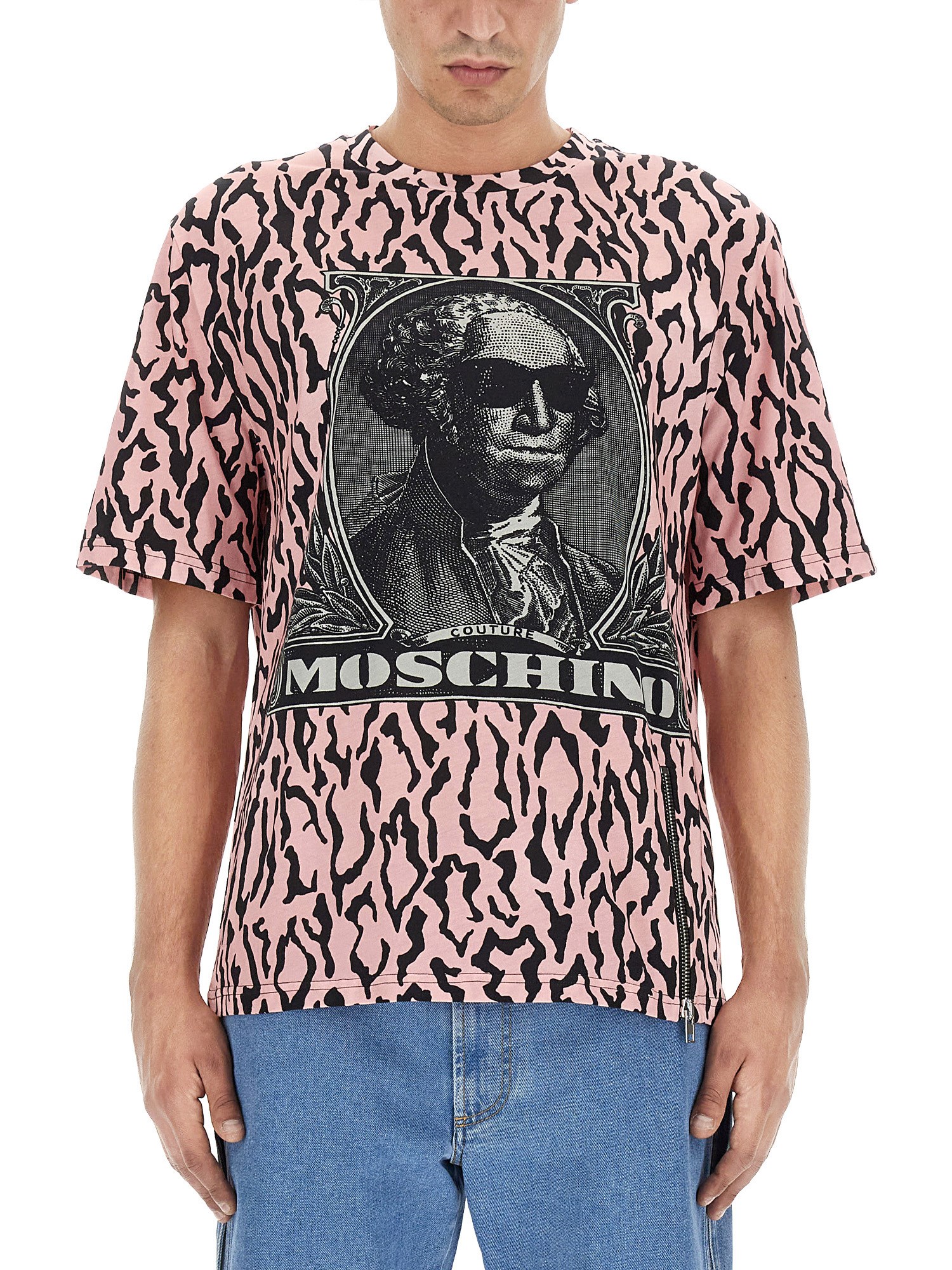 moschino t-shirt with logo embroidery