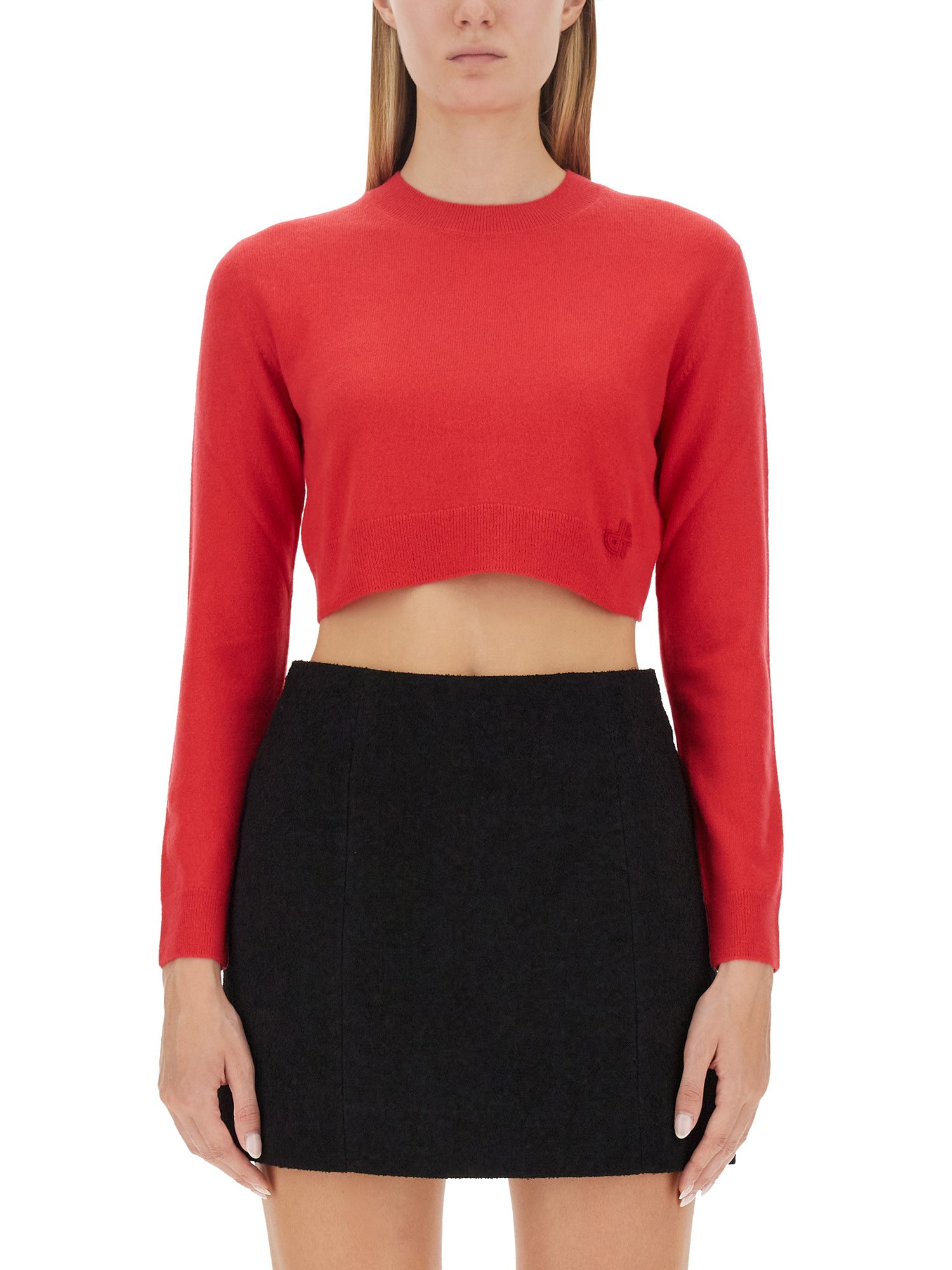 Shop Patou Cropped Shirt In Red