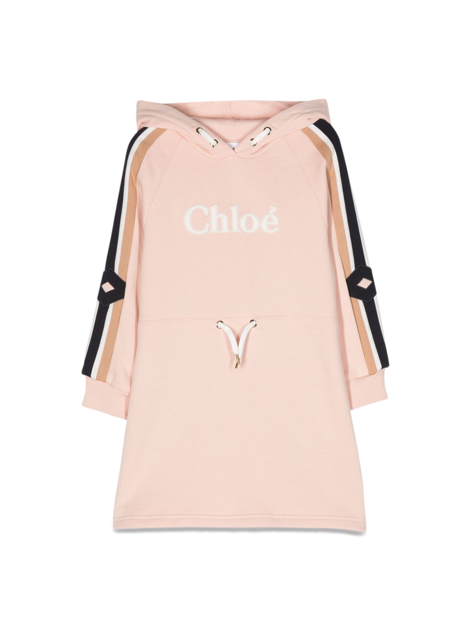 chloe' hooded dress with logo