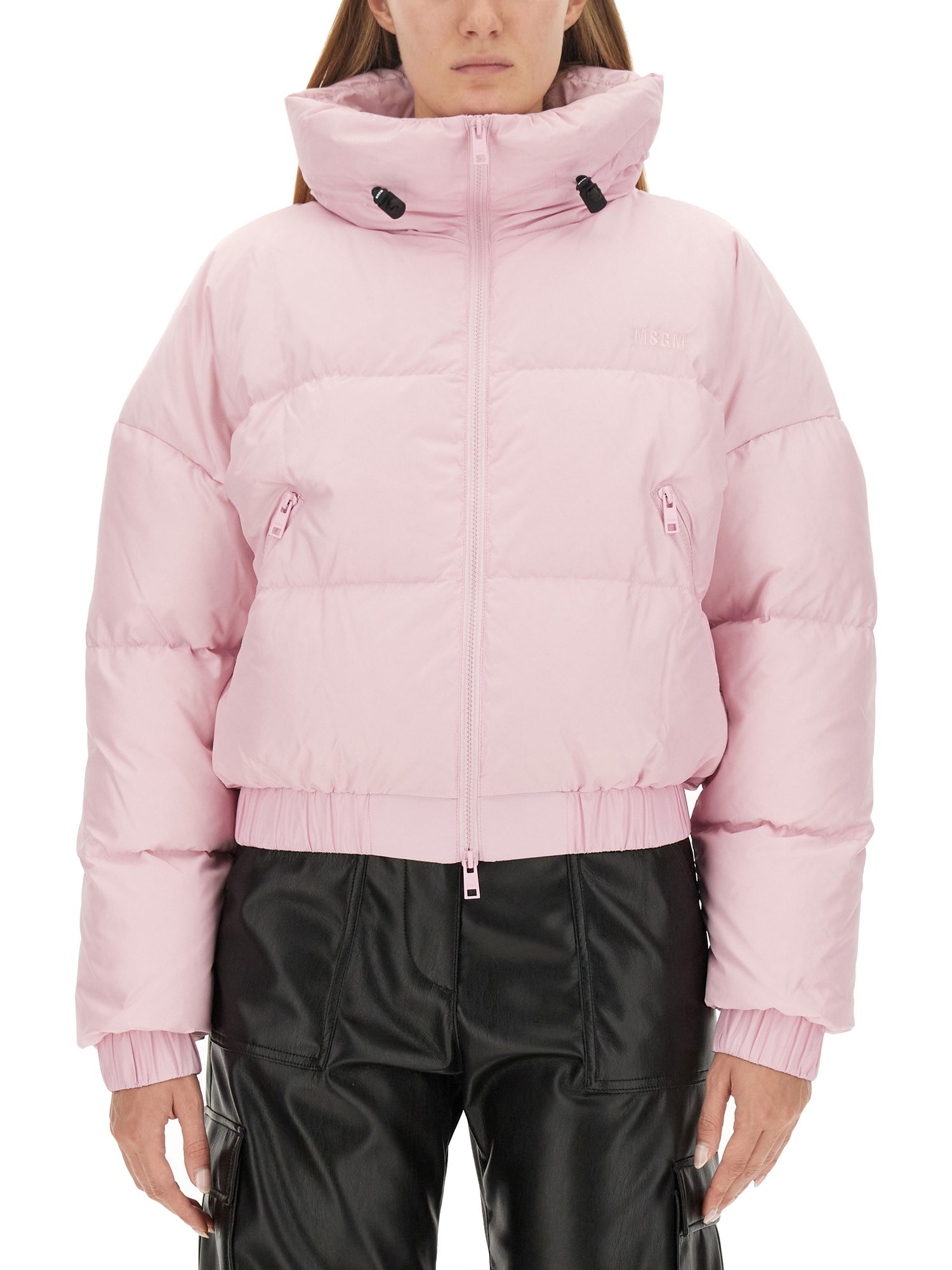 Shop Msgm Cropped Fit Jacket In Pink