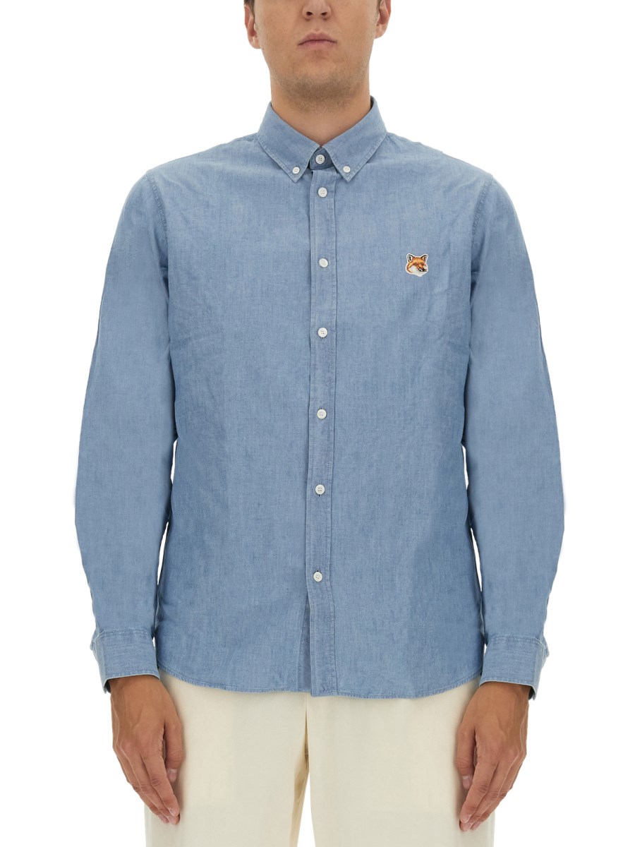 MAISON KITSUNÉ CAMICIA CON LOGO