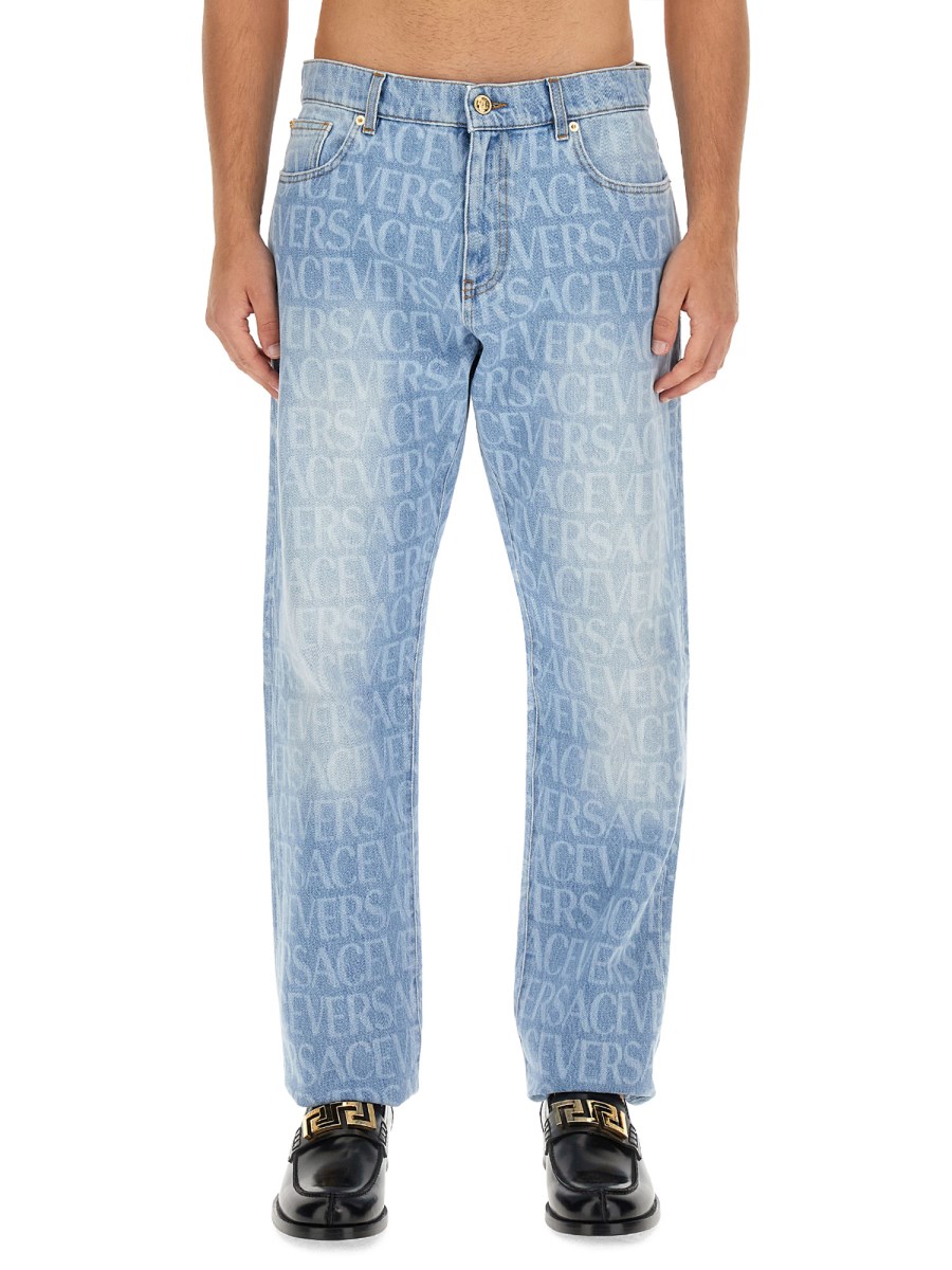 VERSACE JEANS IN DENIM DI COTONE CON LOGO