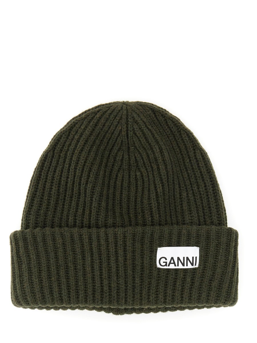 GANNI CAPPELLO BEANIE CON LOGO