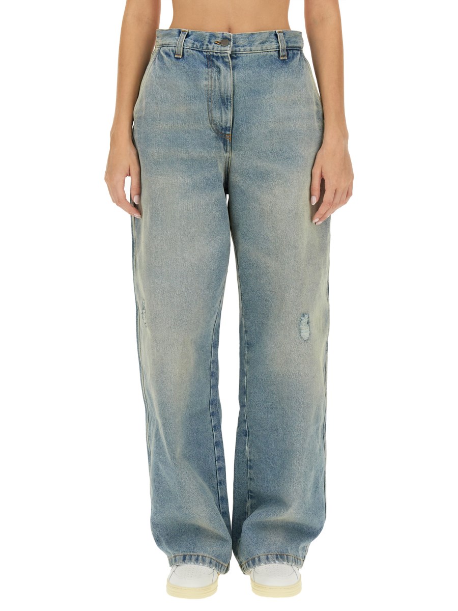 PALM ANGELS - PARIS WIDE COTTON DENIM JEANS - Eleonora Bonucci