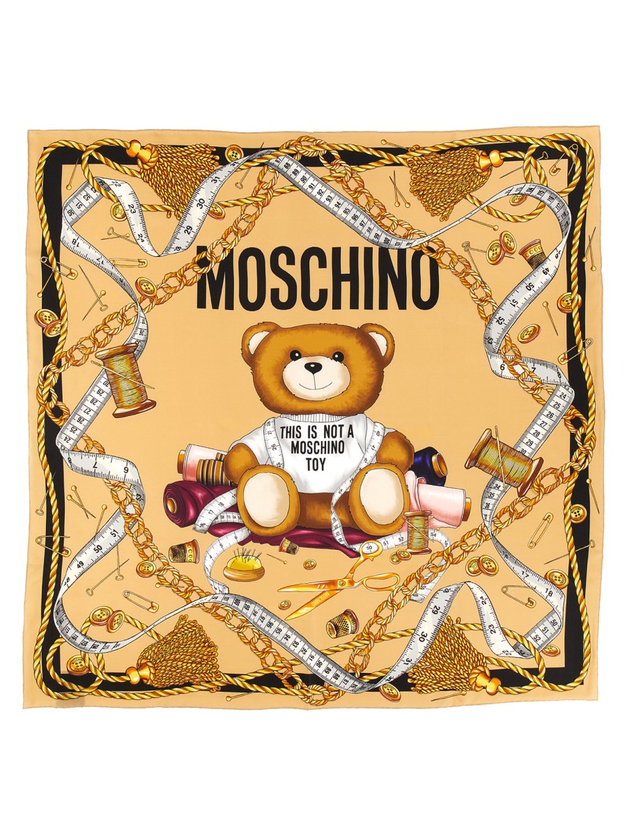 Moschino Scarf All-Over Moschino Teddy Bear - Large Square Silk