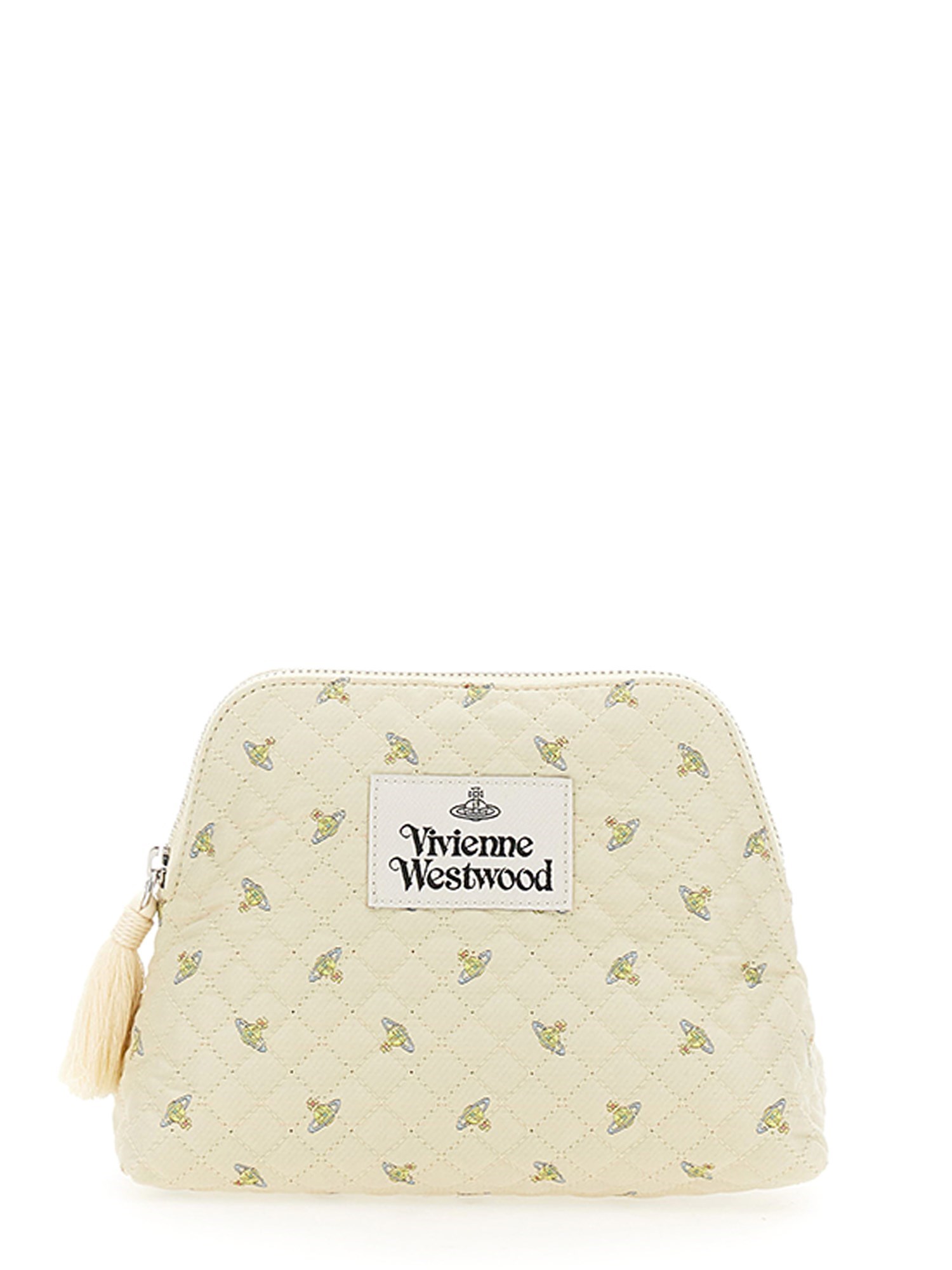 Vivienne Westwood New Bettina beige x gold bag with bear · About