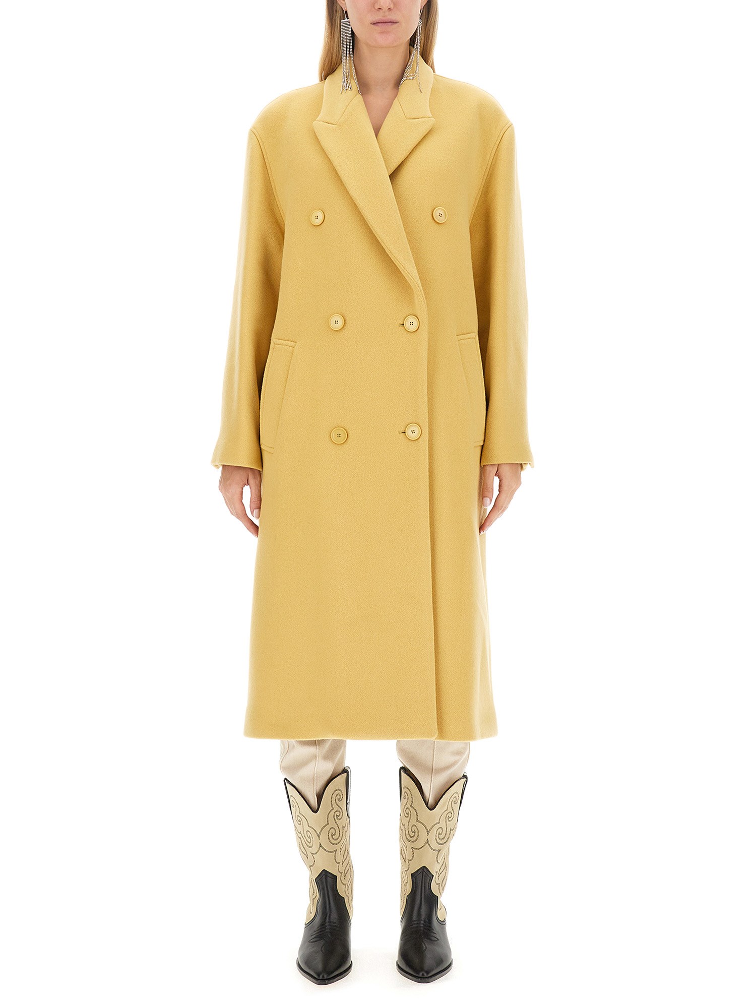 Shop Isabel Marant Theodore Coat In Yellow