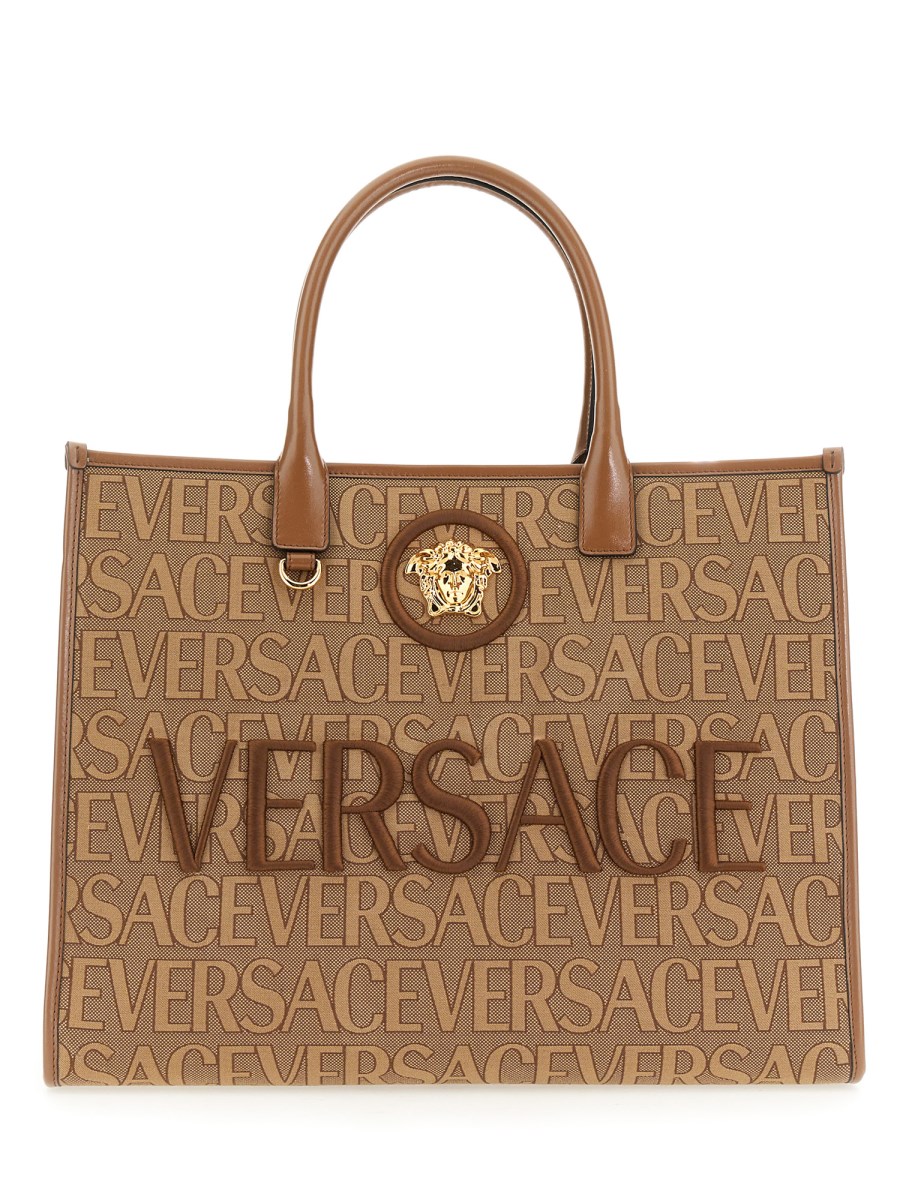 VERSACE BORSA SHOPPER GRANDE CON LOGO ALLOVER Eleonora Bonucci