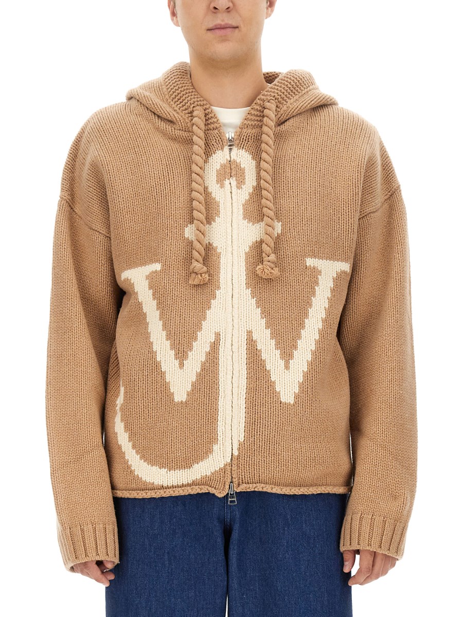 JW ANDERSON FELPA IN MAGLIA CON ZIP