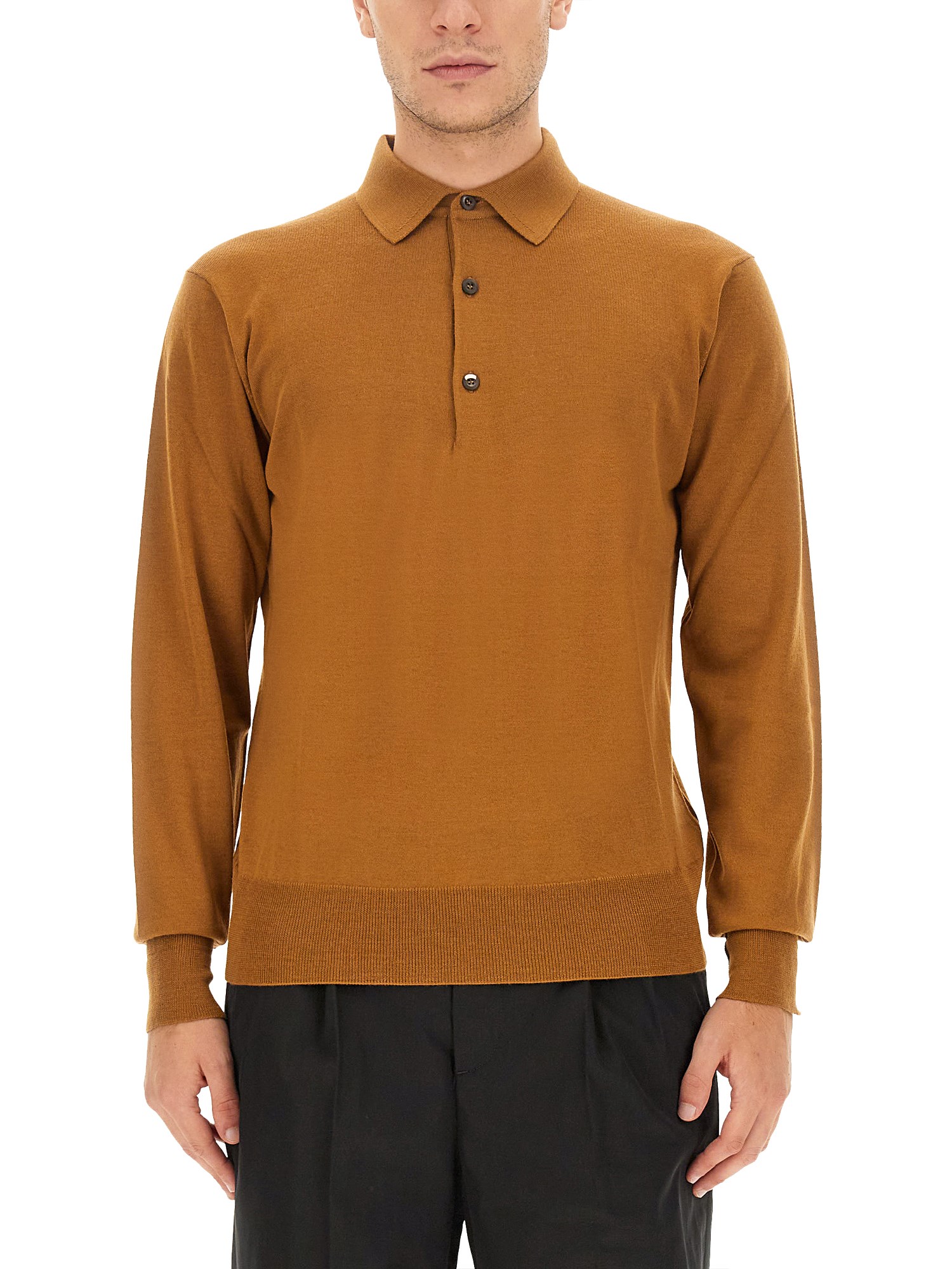 Pt Torino Wool Polo. In Beige