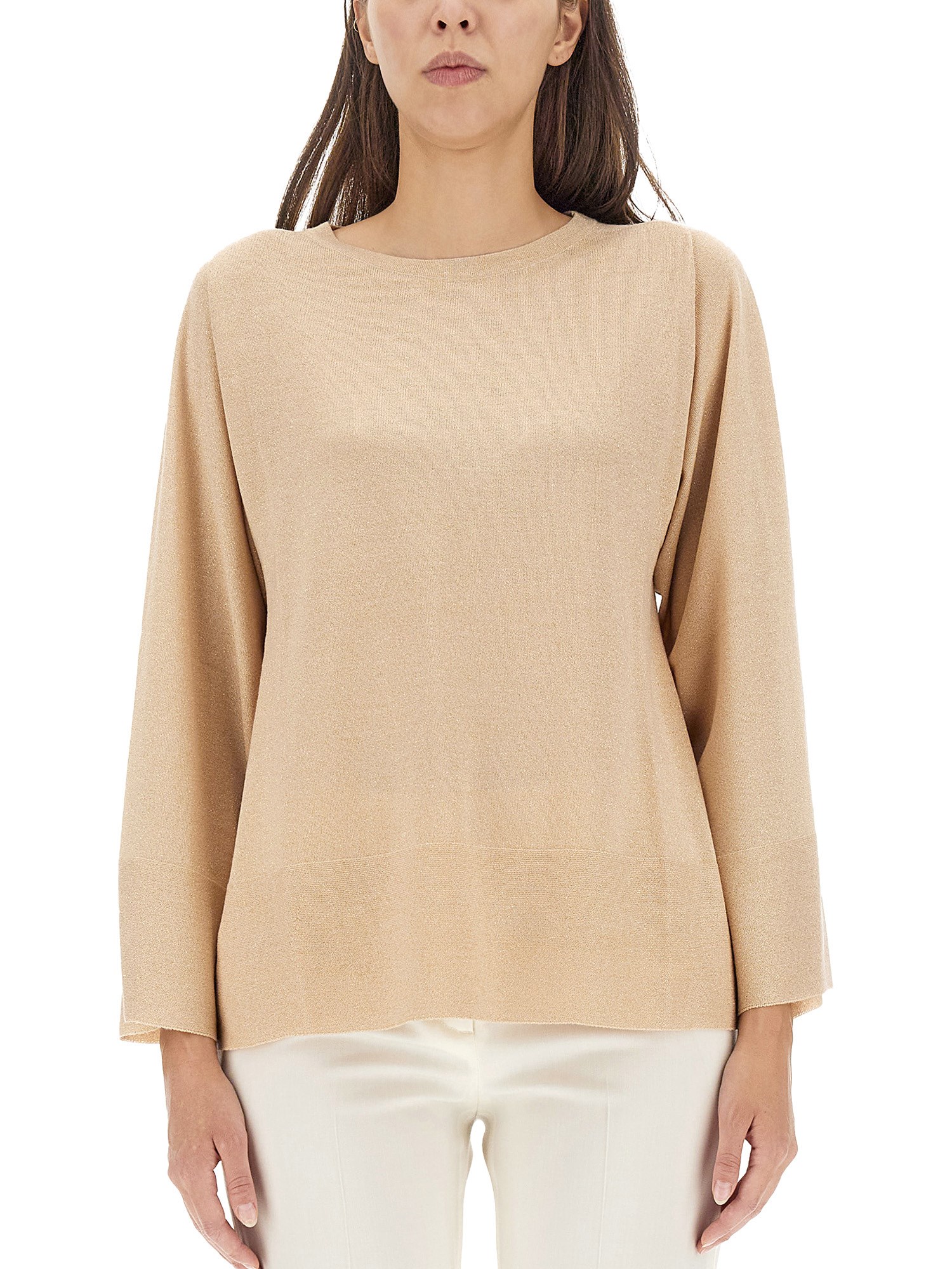 Shop Fabiana Filippi Lurex Jersey In Ivory