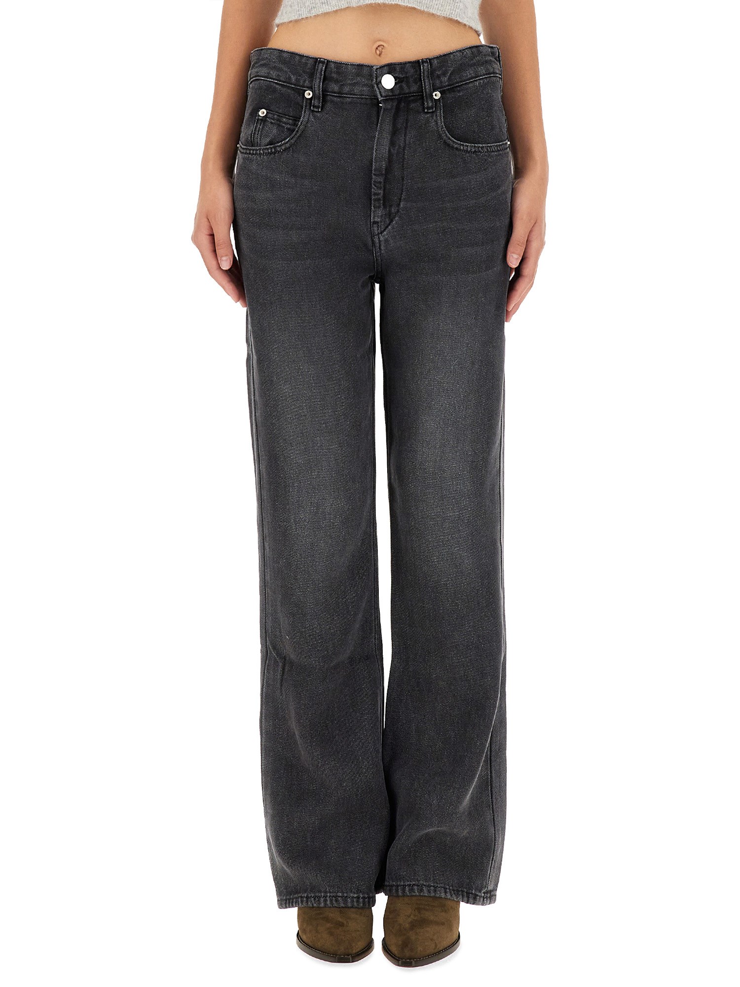 Shop Marant Etoile Jeans Belvira In Grey
