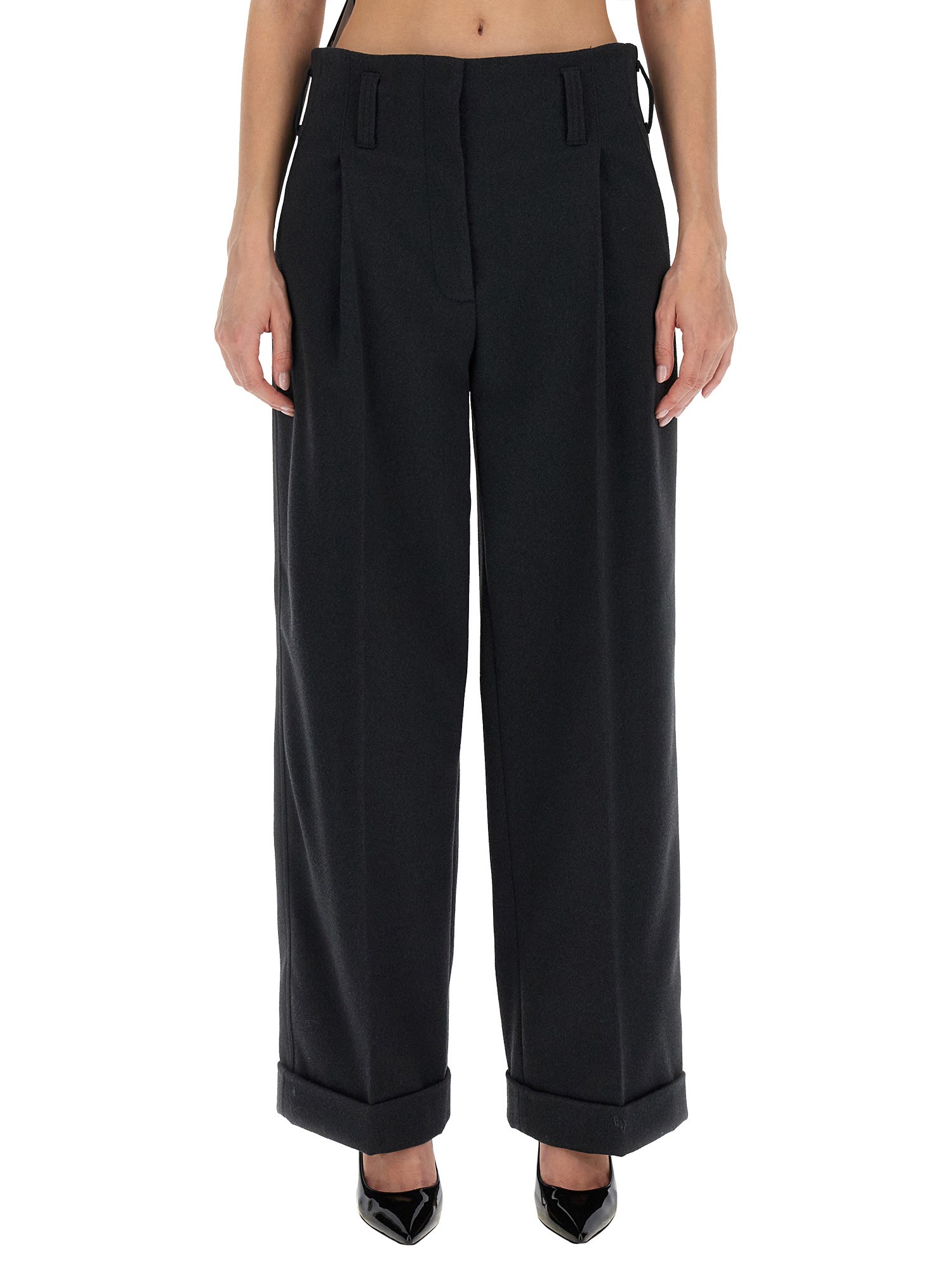 Shop Philosophy Di Lorenzo Serafini Wide Leg Pants In Grey