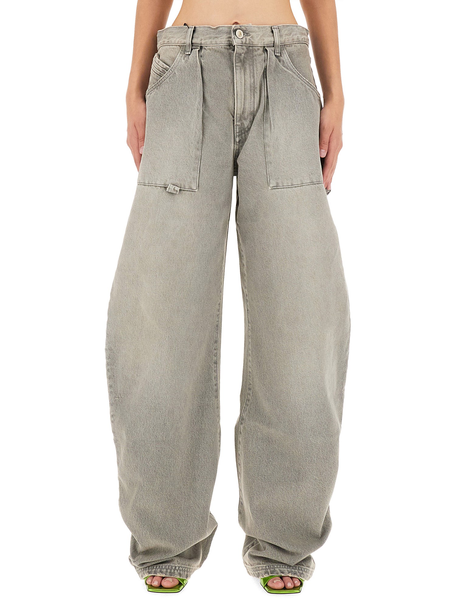 Attico Effie Oversized Jeans In Grey