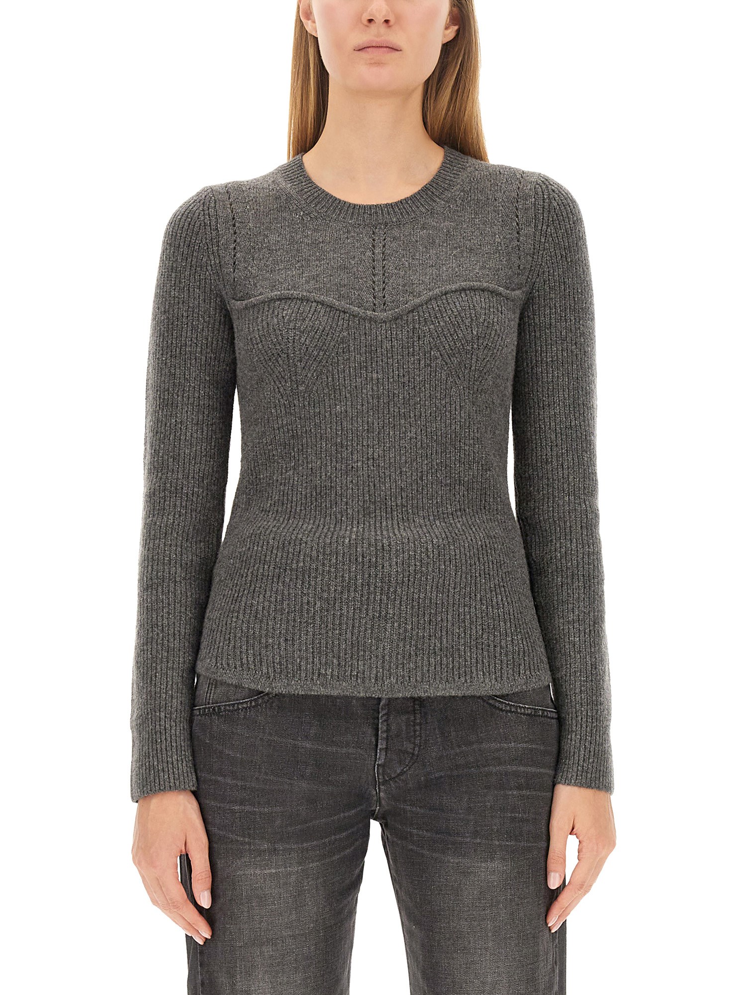 Isabel Marant Zilyae Slim Fit Pullover In Grey