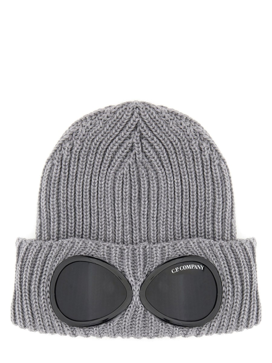 Cp company goggle beanie on sale grey