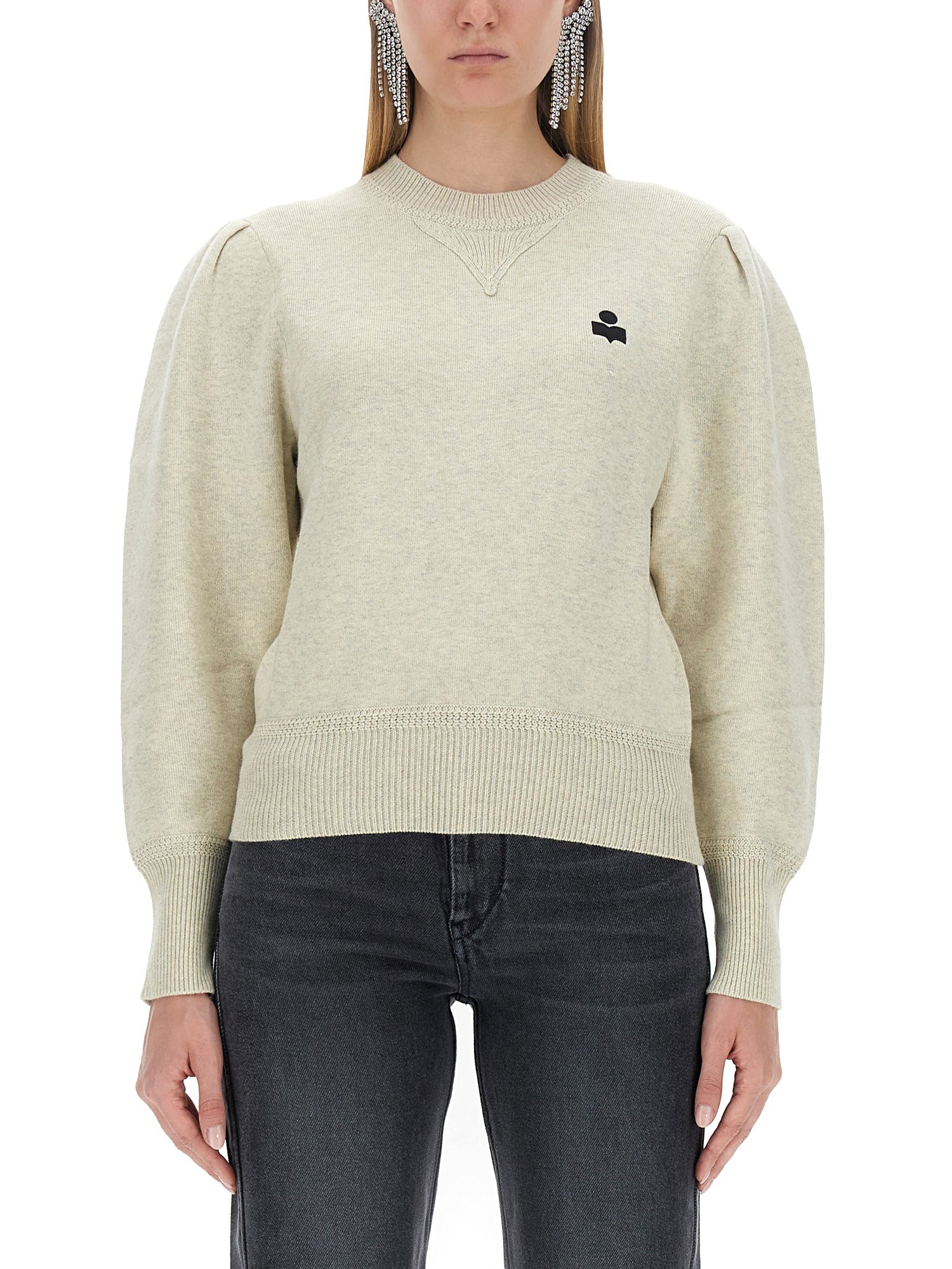 Isabel Marant Étoile Isabel Marant Etoile Melange Cream Cotton Blend Abelle Sweater In Neutral
