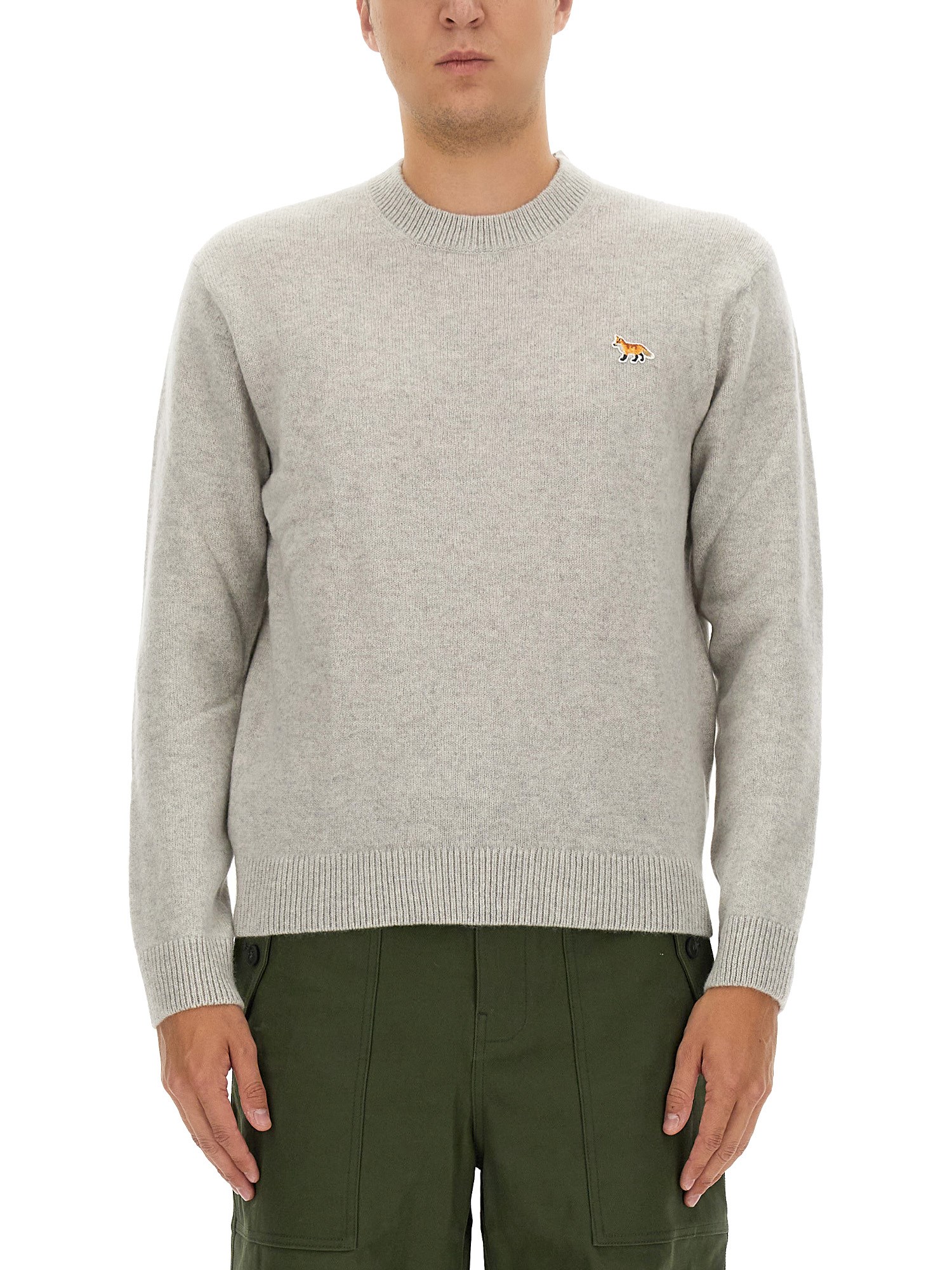 Maison Kitsuné Fox Head Patch Sweatshirt With In Grey