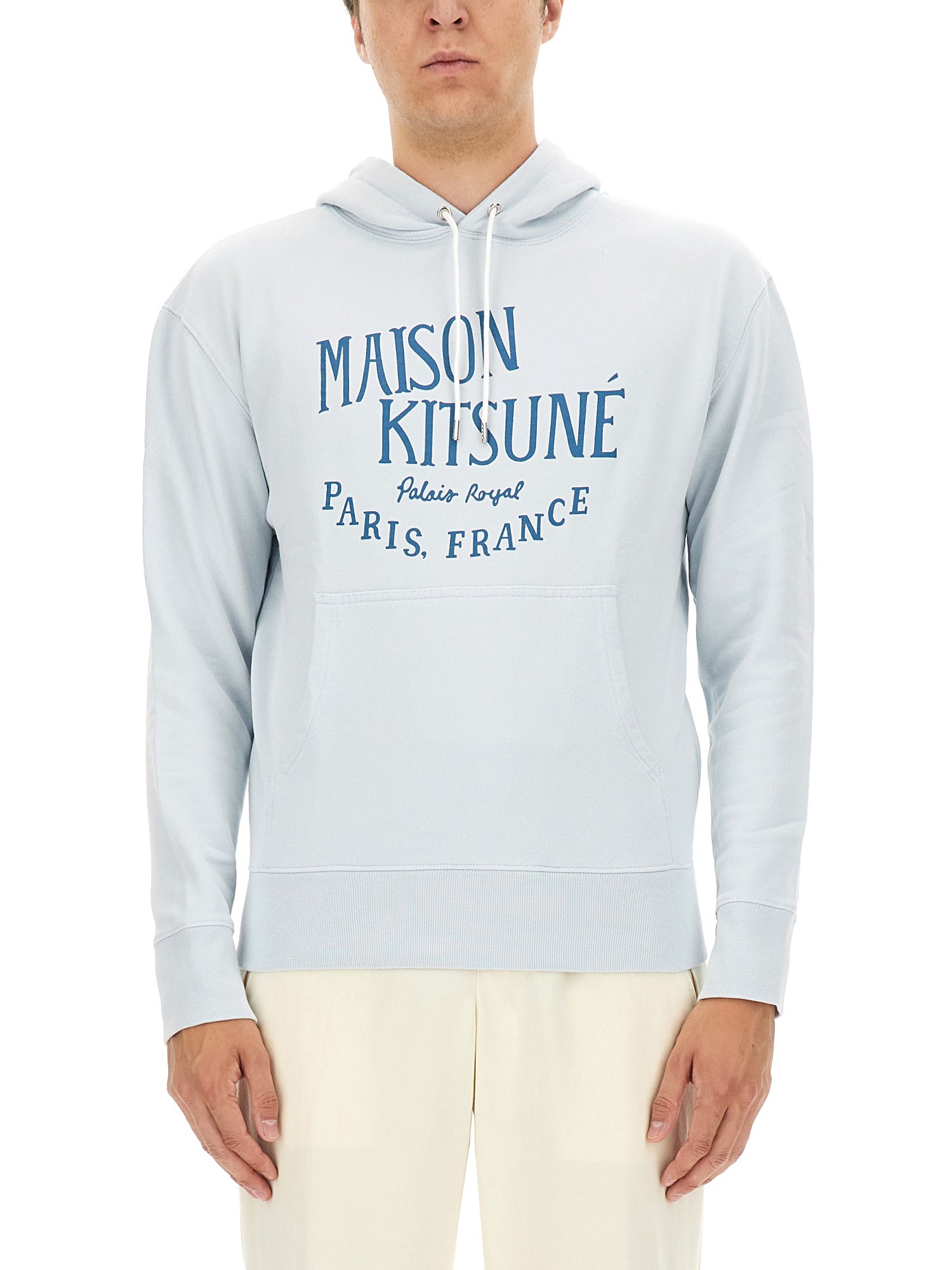 Shop Maison Kitsuné Sweatshirt With Logo Print In Azure
