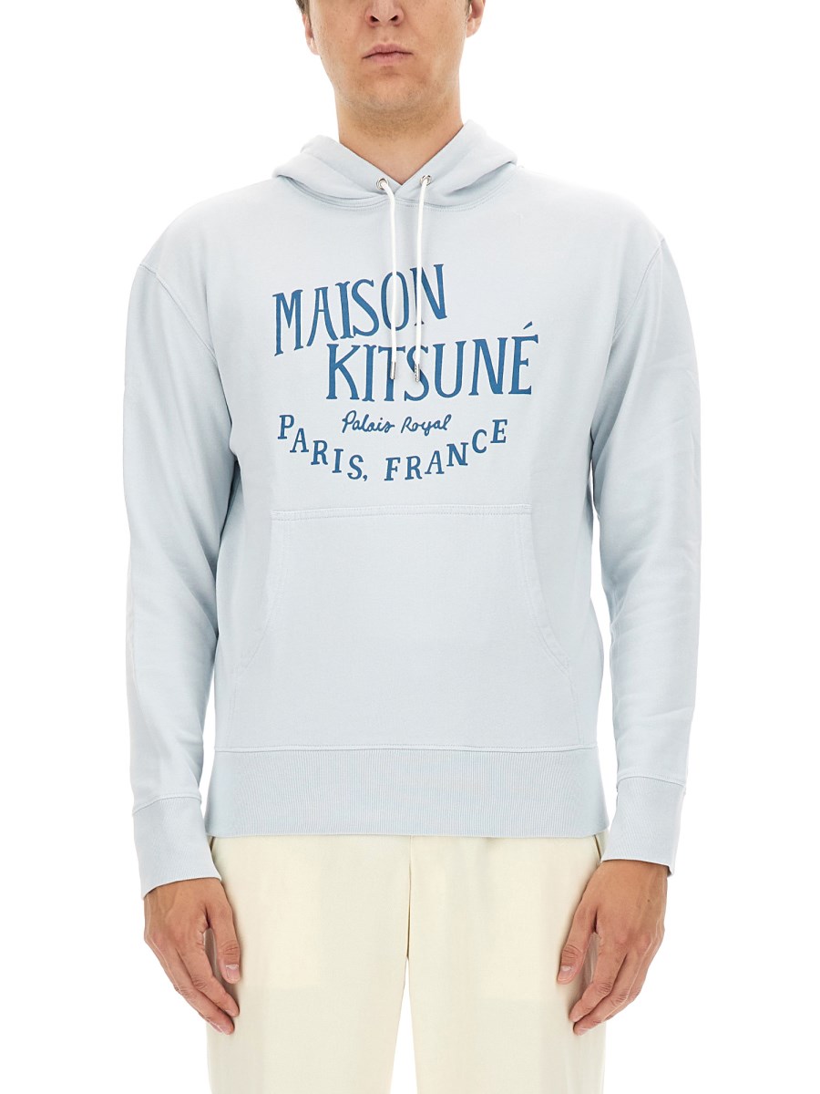 MAISON KITSUNÉ FELPA IN COTONE CON STAMPA LOGO