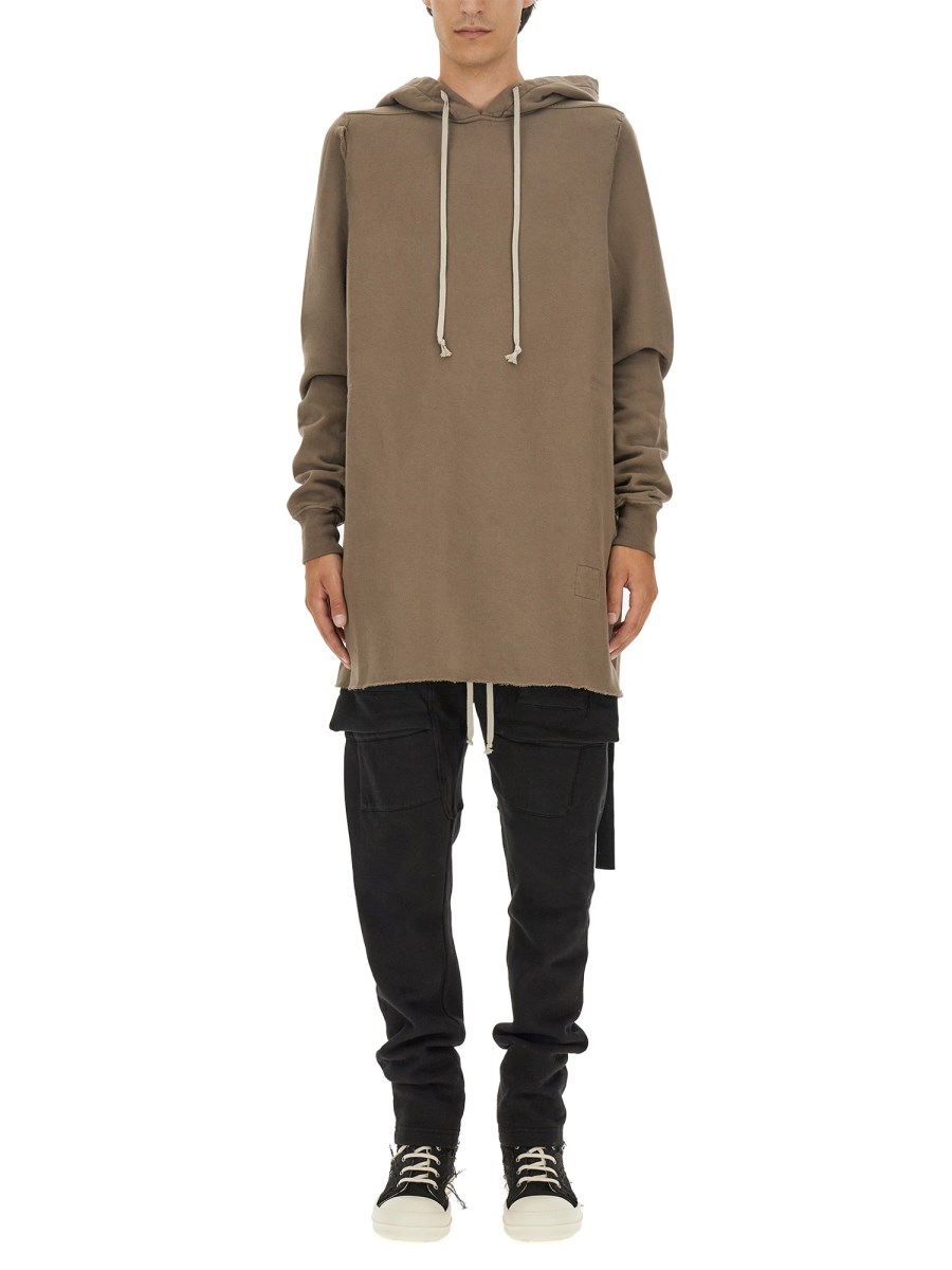 RICK OWENS DRKSHDW FELPA IN COTONE CON CAPPUCCIO