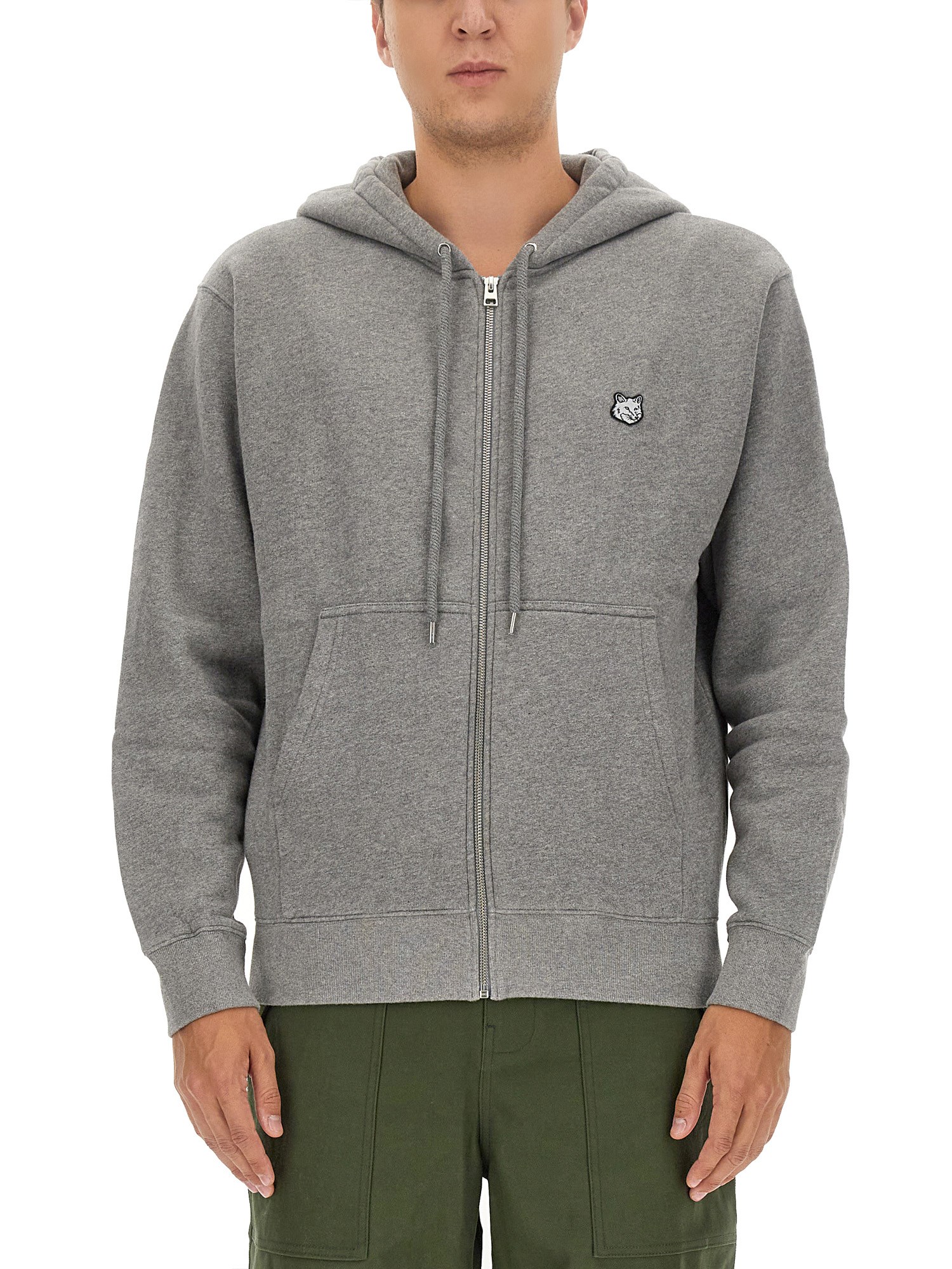 Maison Kitsuné Fox Head Sweatshirt In Grey