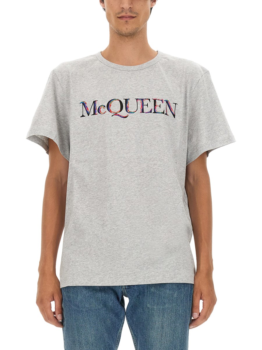 ALEXANDER McQUEEN T-SHIRT IN JERSEY DI COTONE CON LOGO