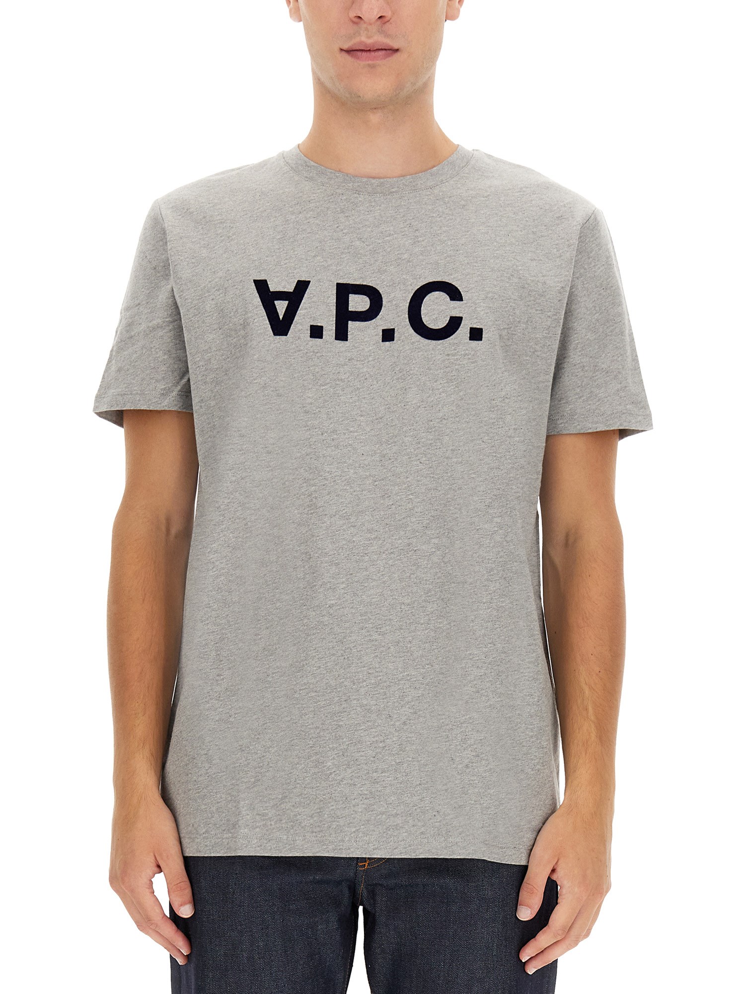 A.p.c. T-shirt With Logo In Grey