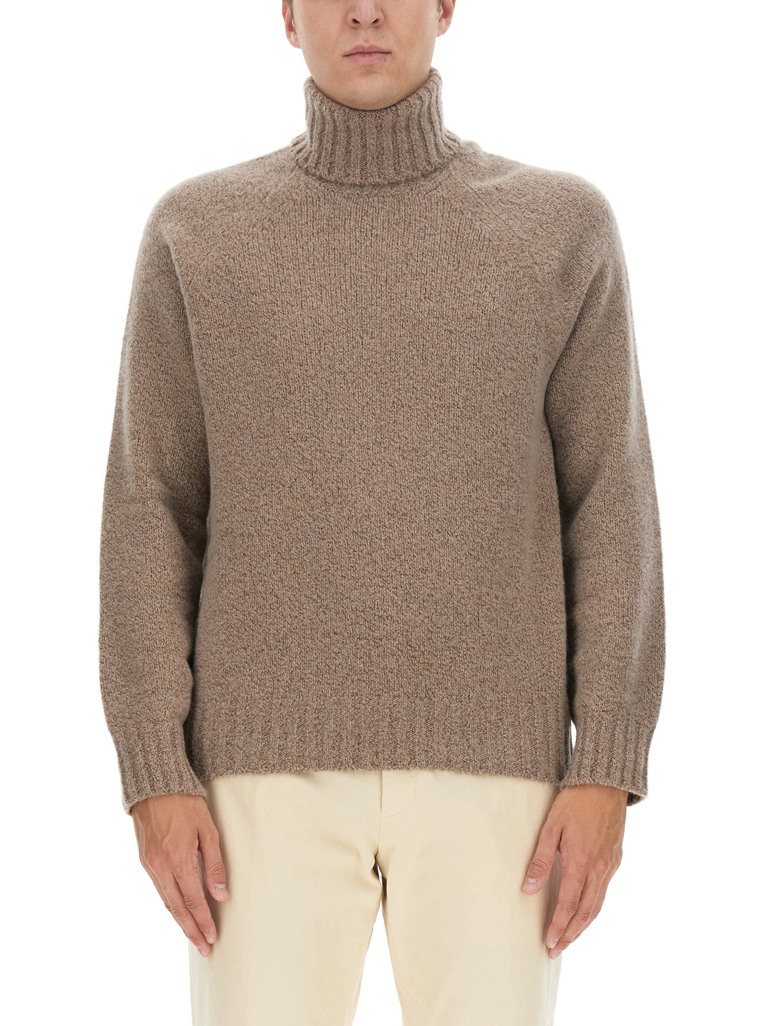 Shop Zegna Turtleneck Shirt In Beige