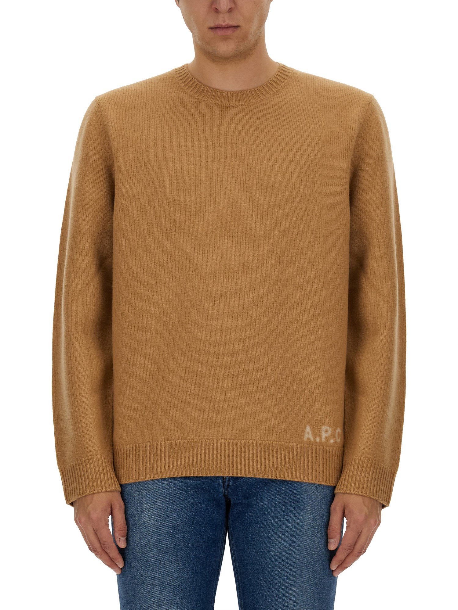 Shop Apc Jersey "edward" In Beige