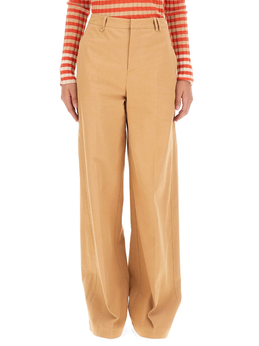 Alysi Women's Lyocell and Cotton Trousers Liquirizia