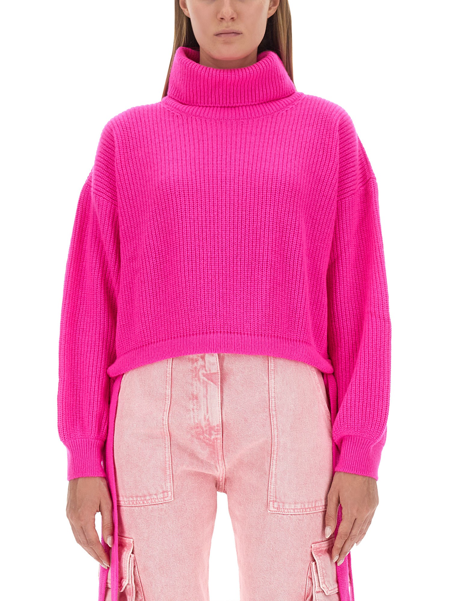 Shop Msgm Cropped Fit Shirt In Fuchsia