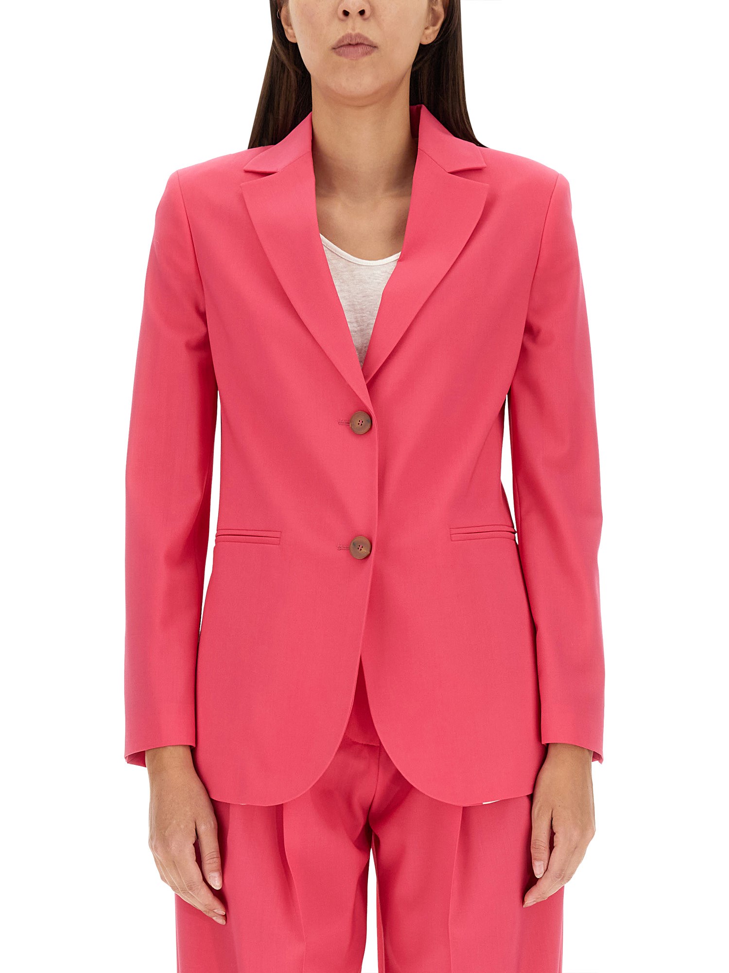 Shop Alysi Single-breasted Jacket In Fuchsia