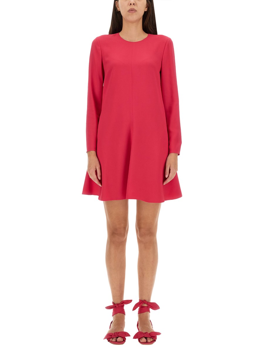 RED VALENTINO ABITO IN CREPE ENVERS SATIN