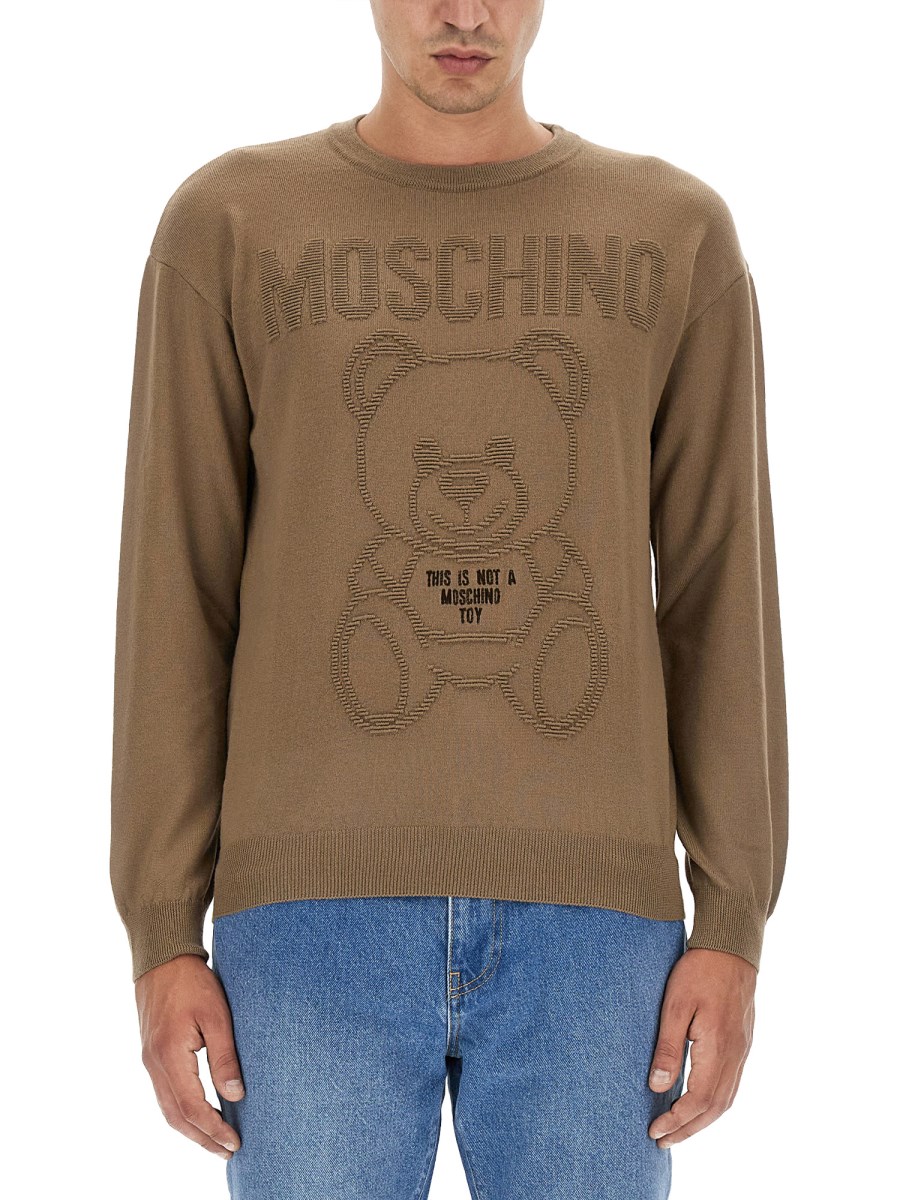 MOSCHINO MAGLIA IN LANA VERGINE CON LOGO