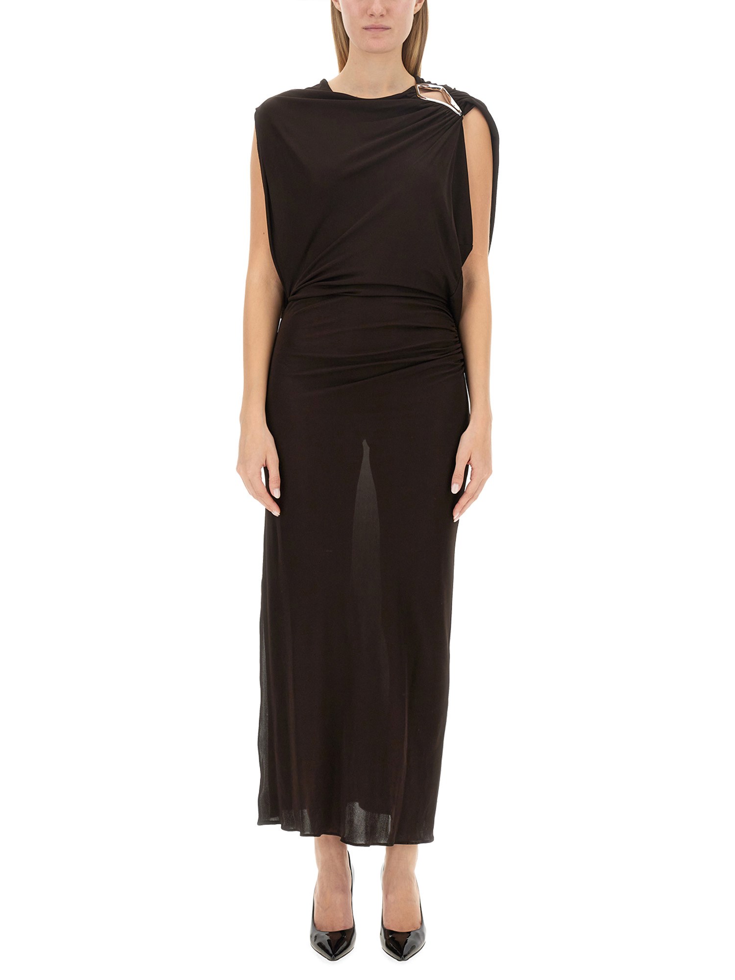 lanvin draped dress