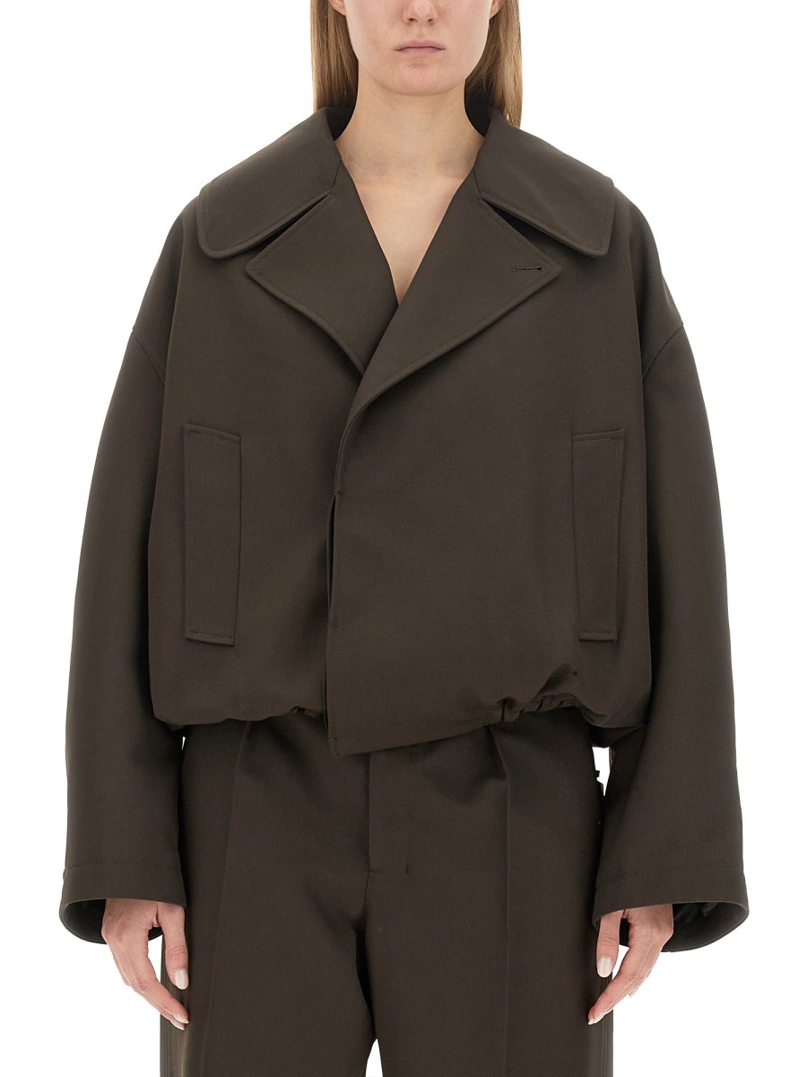 Short wool trench outlet coat