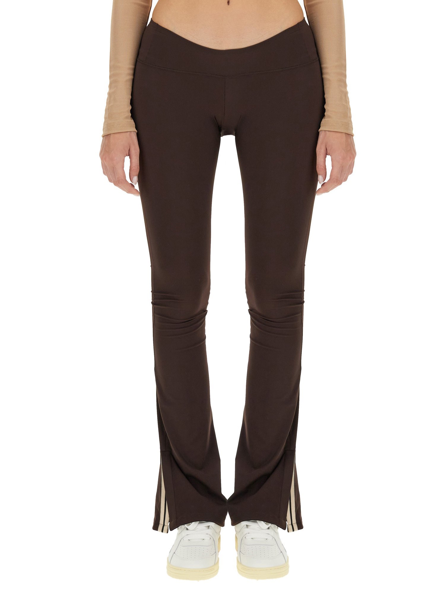 palm angels flared leggings with sweetheart waist