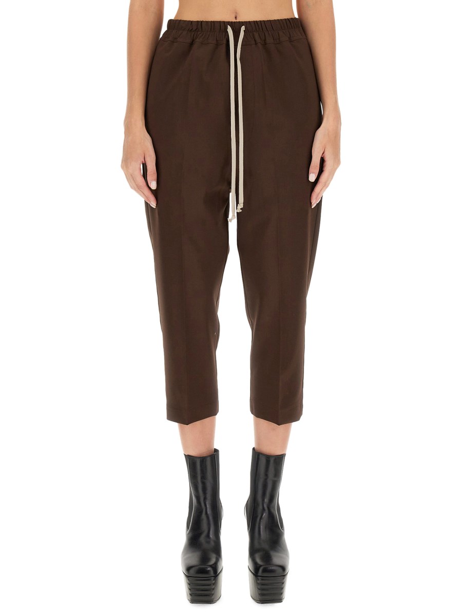 RICK OWENS - DRAWSTRING ASTAIRES CROPPED WOOL PANTS - Eleonora Bonucci