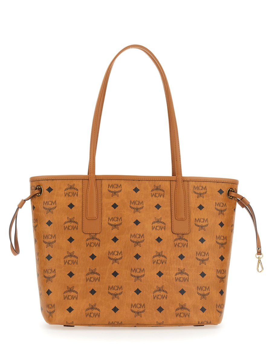 Mcm project visetos discount reversible shopper medium cognac