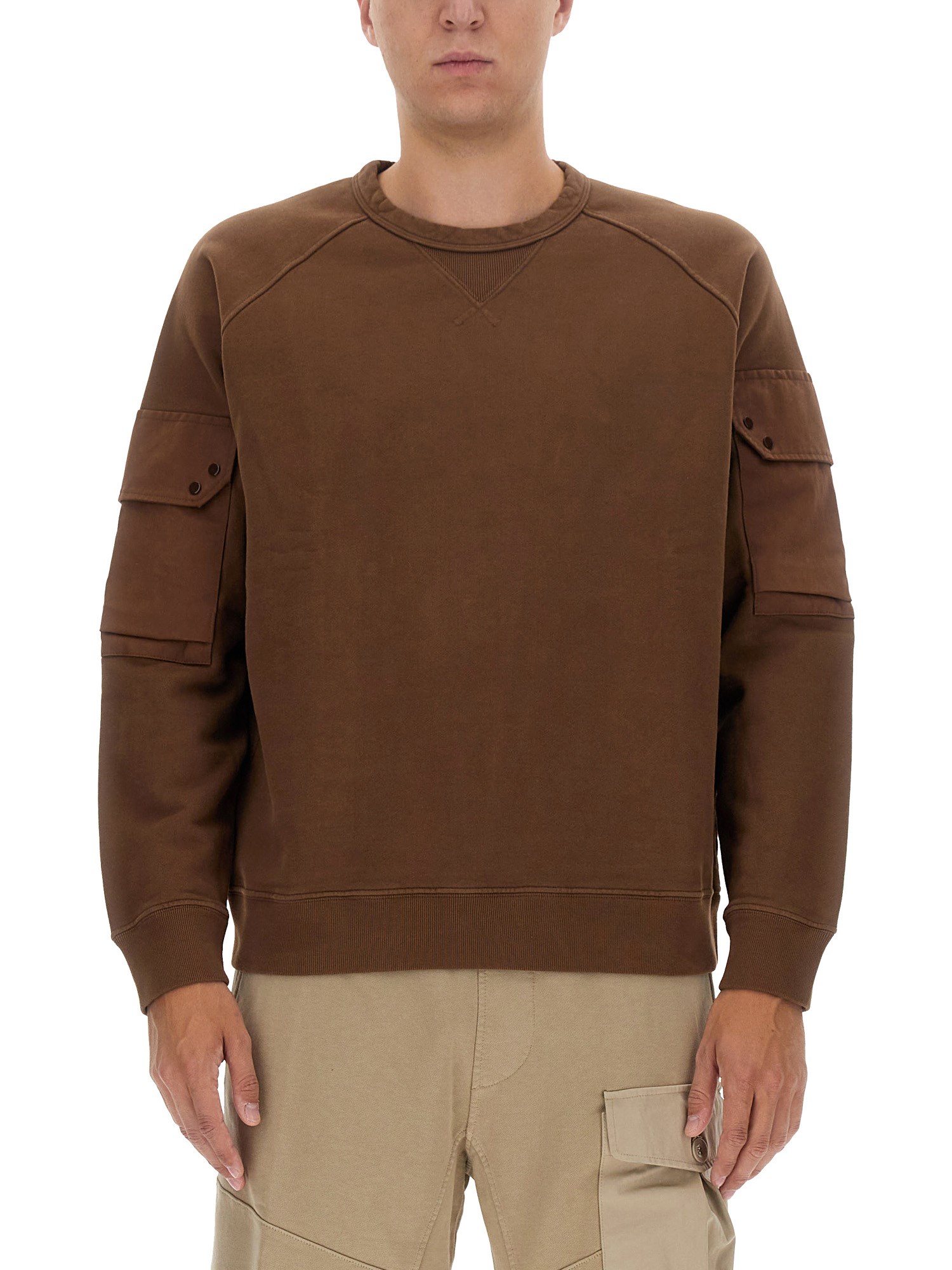 Shop Ten C Sweatshirt With Logo In Brown