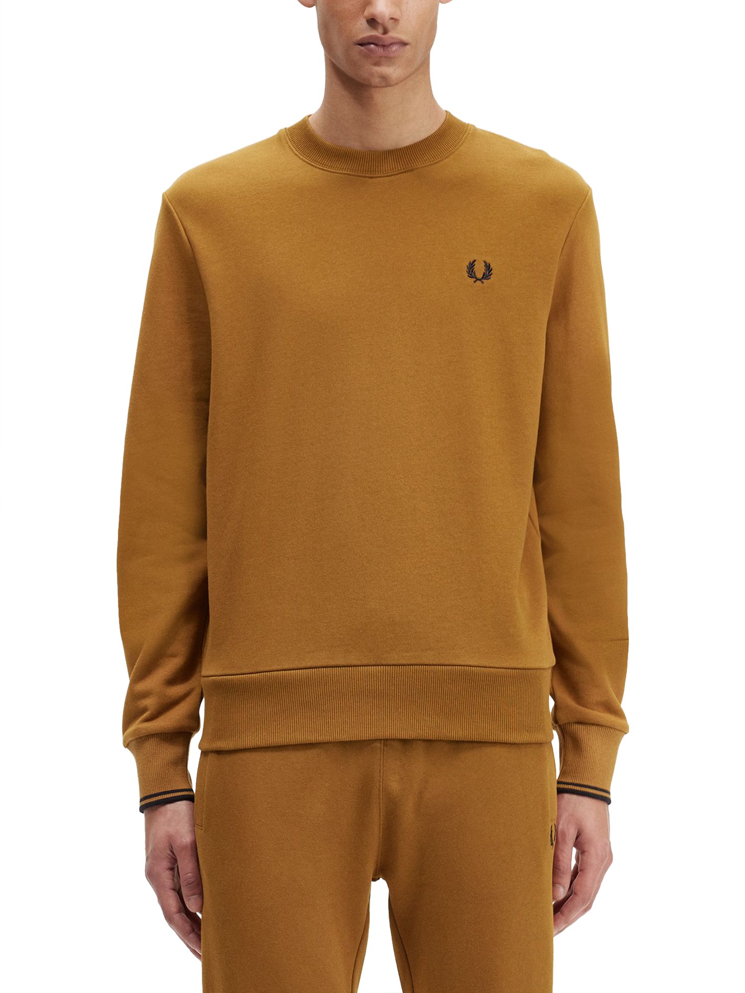 Fred Perry Sweatshirt With Logo In Brown